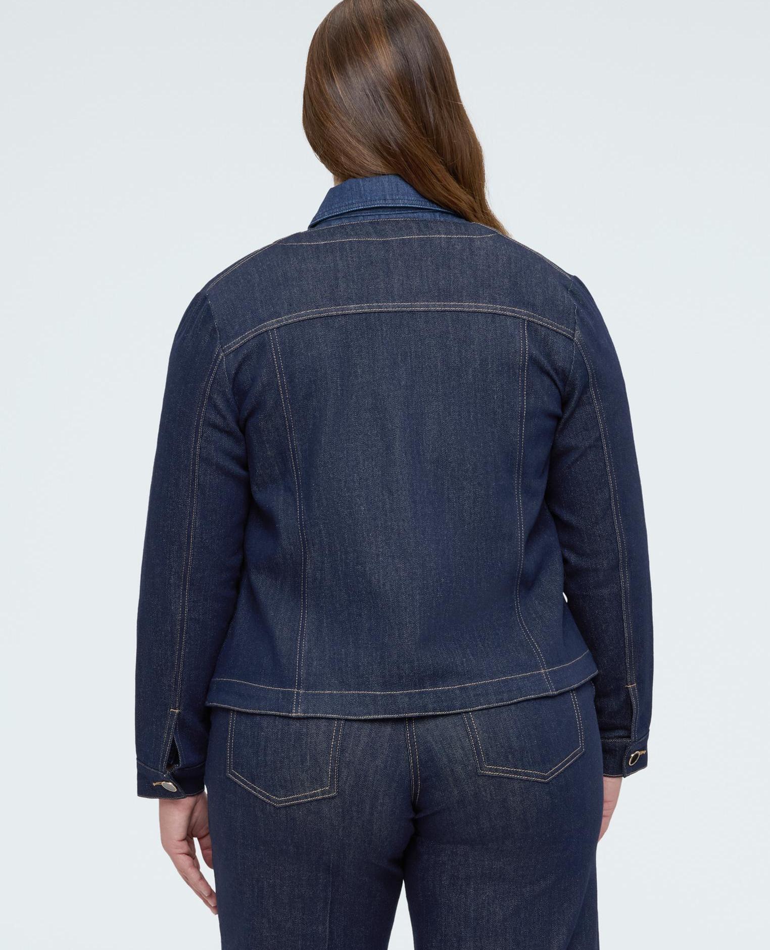 Chaqueta de mujer bon ton en denim - Fiorella Rubino - Azul Azul-2