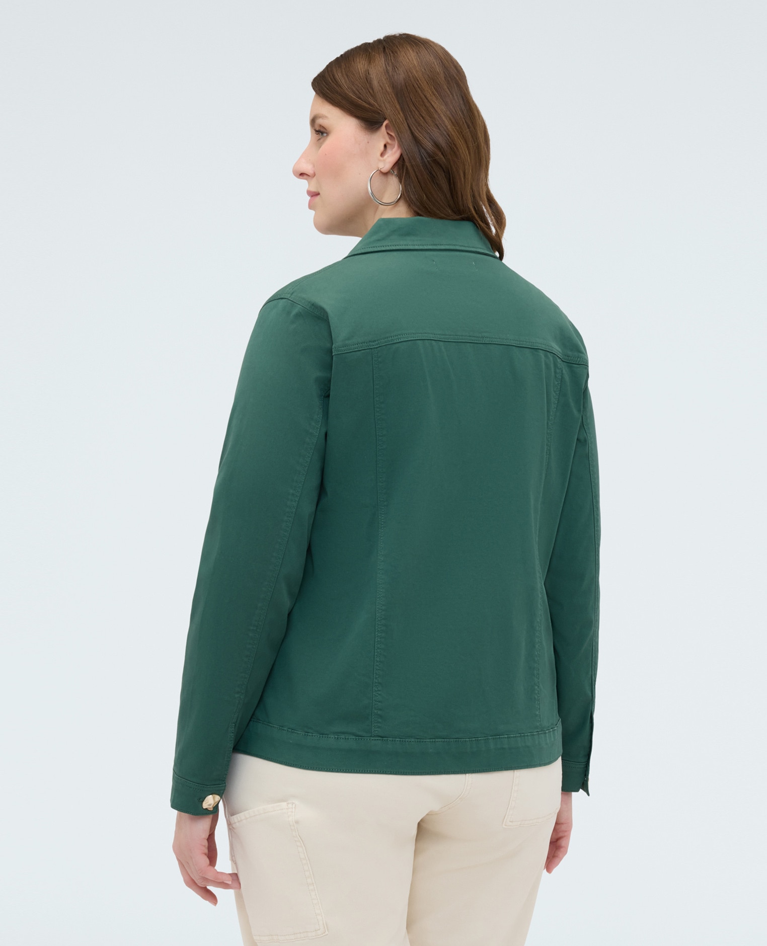 Chaqueta de mujer denim con botones decorativos - Fiorella Rubino - Verde Verde-2