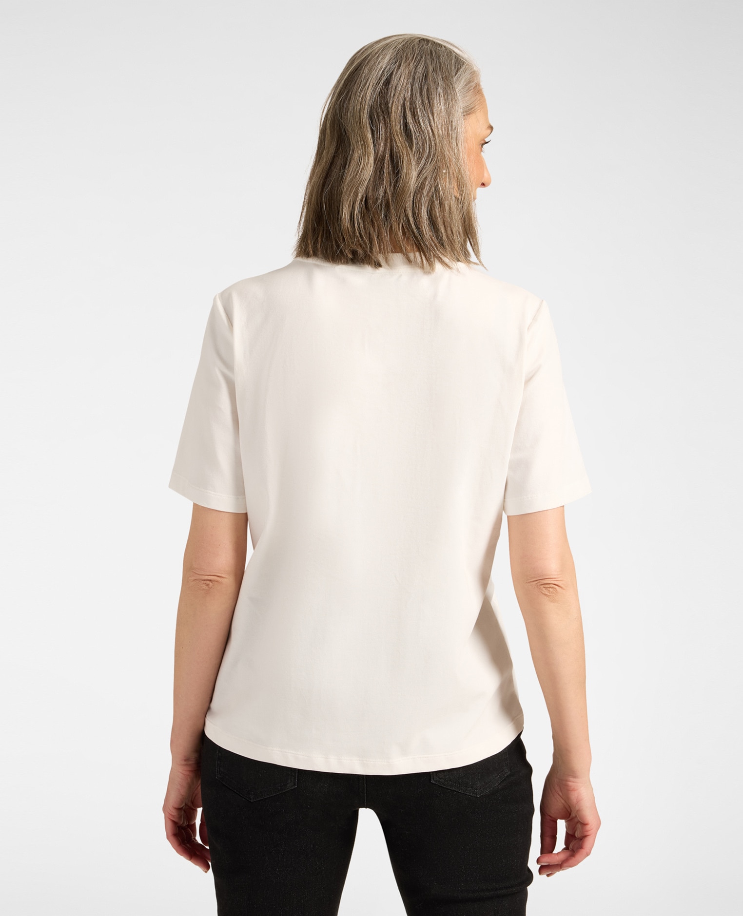 Camiseta de mujer de algodón con bordado monogram bordado monogram delante - Elena Miró - Blanco Blanco-2