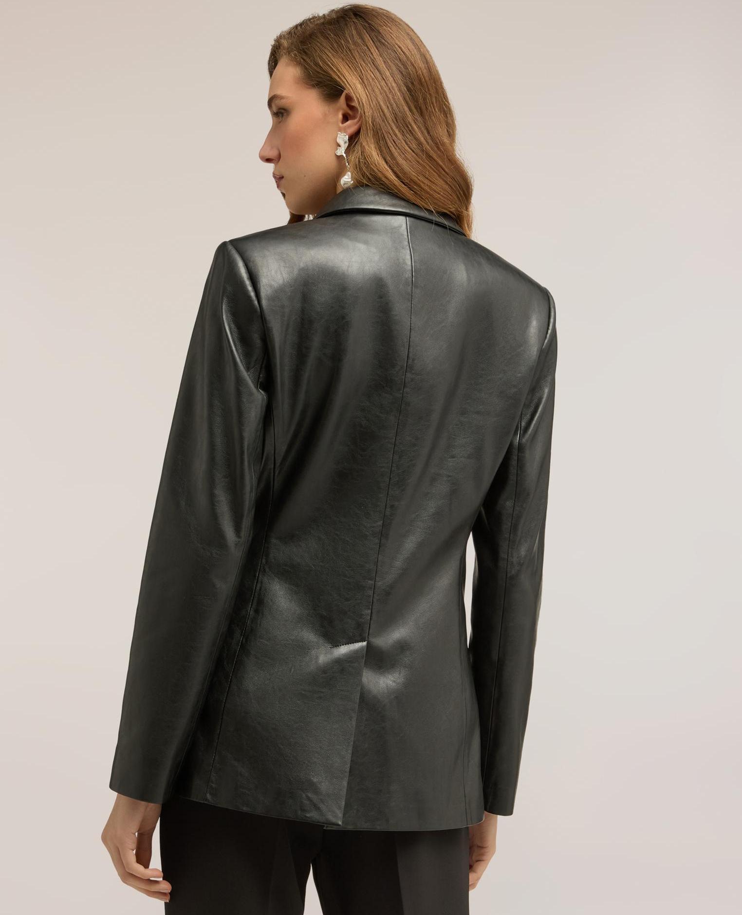 Chaqueta de mujer blazer cruzada con solapas solapas clásicas y cierre cruzado con botones - Motivi - Negro Negro-2