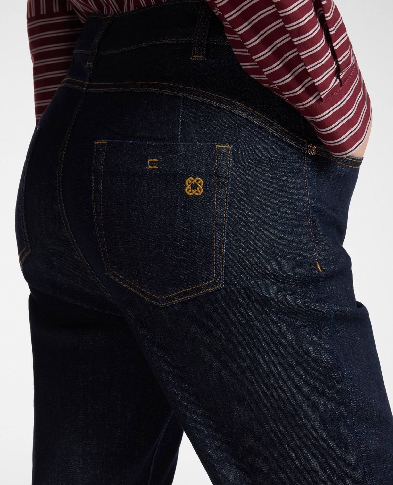 Jeans de mujer acampanados ajuste acampanado con pierna ancha cierre con botones y cremallera - Elena Miró - Azul Azul-4