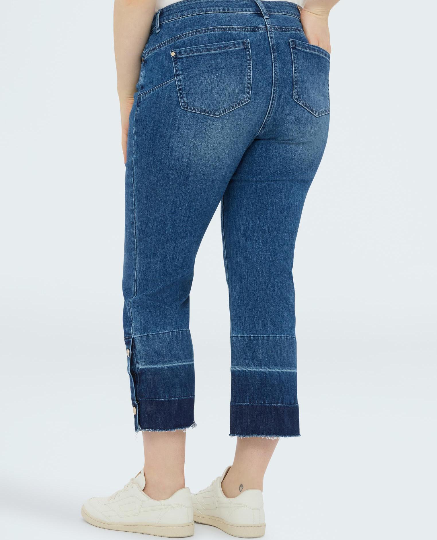 Vaqueros de mujer kick flare con bajo deshilachado - Fiorella Rubino - Azul Azul-2