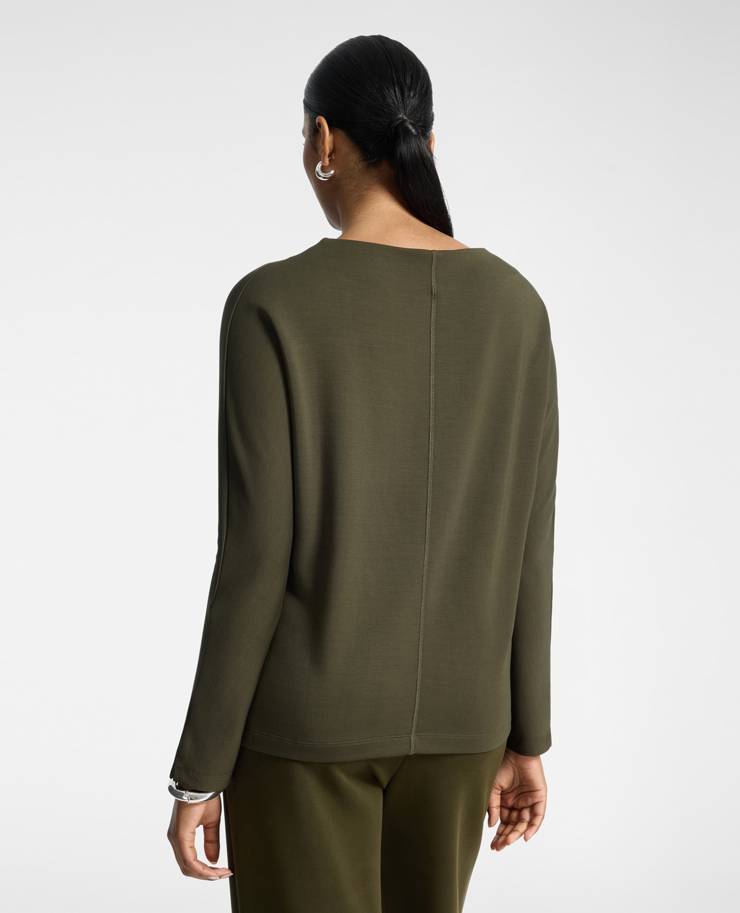 Sudadera de mujer mezcla modal ajuste regular - Elena Miró - Verde Verde-2