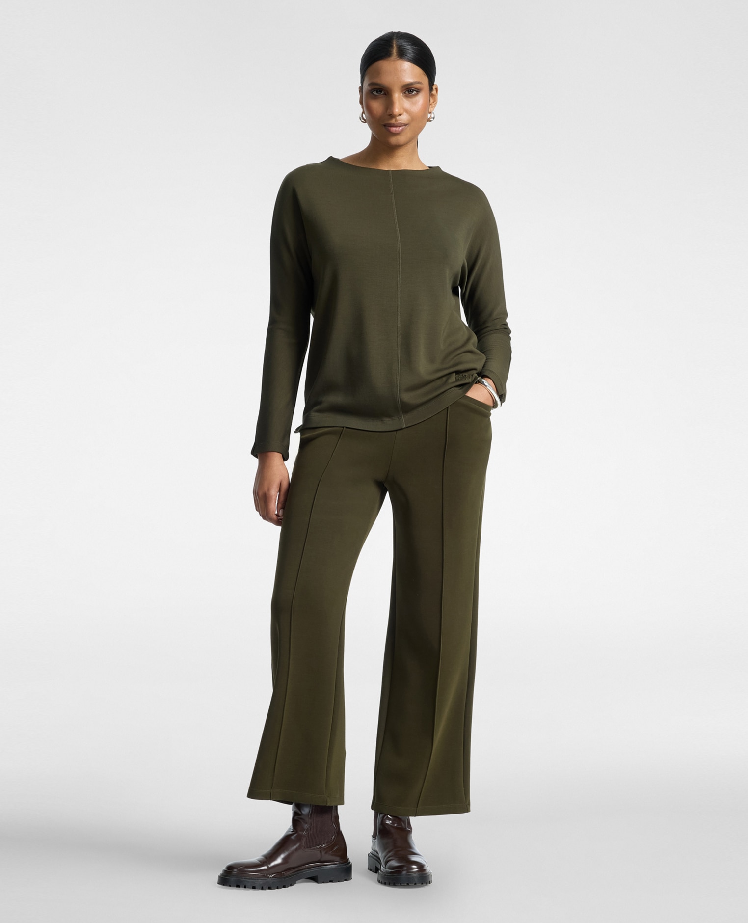 Sudadera de mujer mezcla modal ajuste regular - Elena Miró - Verde Verde-3