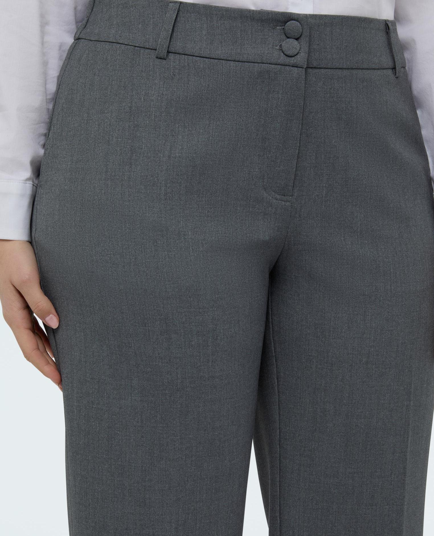 Pantalones de mujer cropped en tejido melange diseño cómodo y versátil - Fiorella Rubino - Gris Gris-3