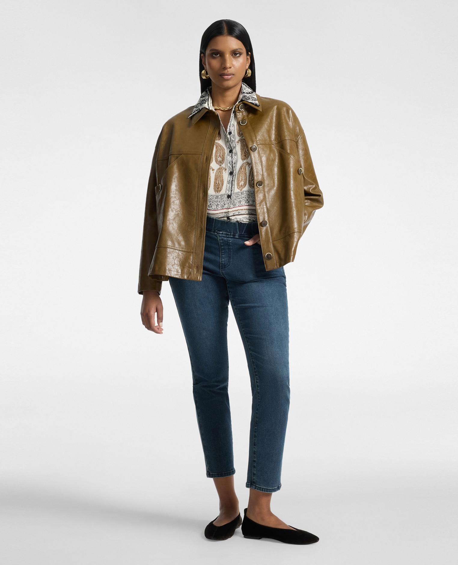 Jeans de mujer skinny en denim lavado washed ajuste skinny cierre con banda elástica en la cintura - Elena Miró - Azul Azul-1