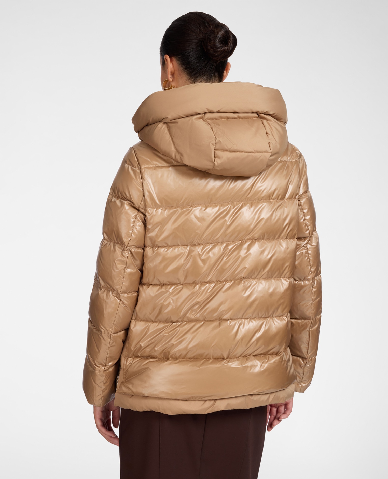 Plumífero de mujer ligero de nylon acolchado longitud media ajuste regular - Elena Miró - Beige Beige-2