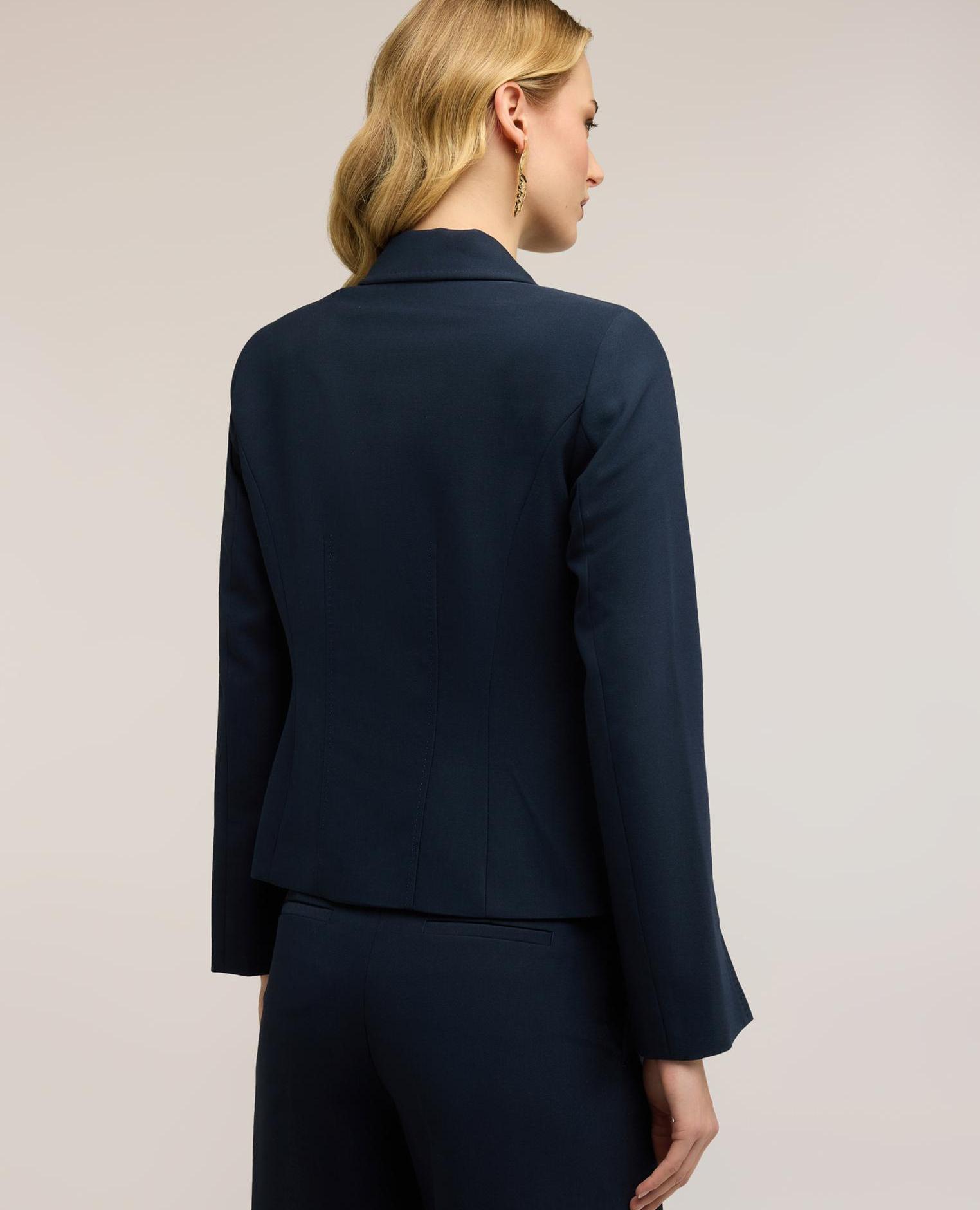 Blazer de mujer con abertura en el bajo de la manga ajuste regular - Motivi - Azul Azul-2