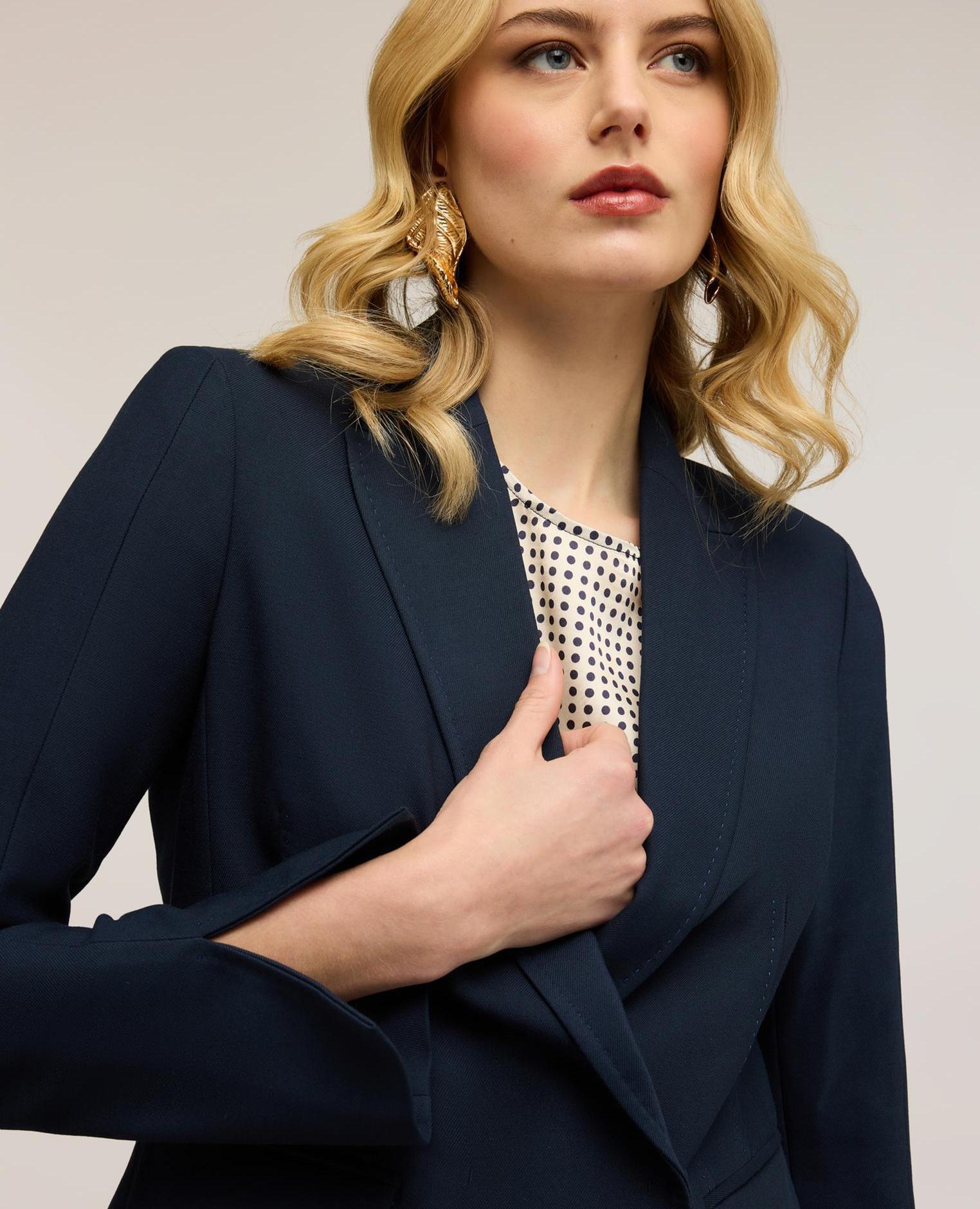 Blazer de mujer con abertura en el bajo de la manga ajuste regular - Motivi - Azul Azul-4