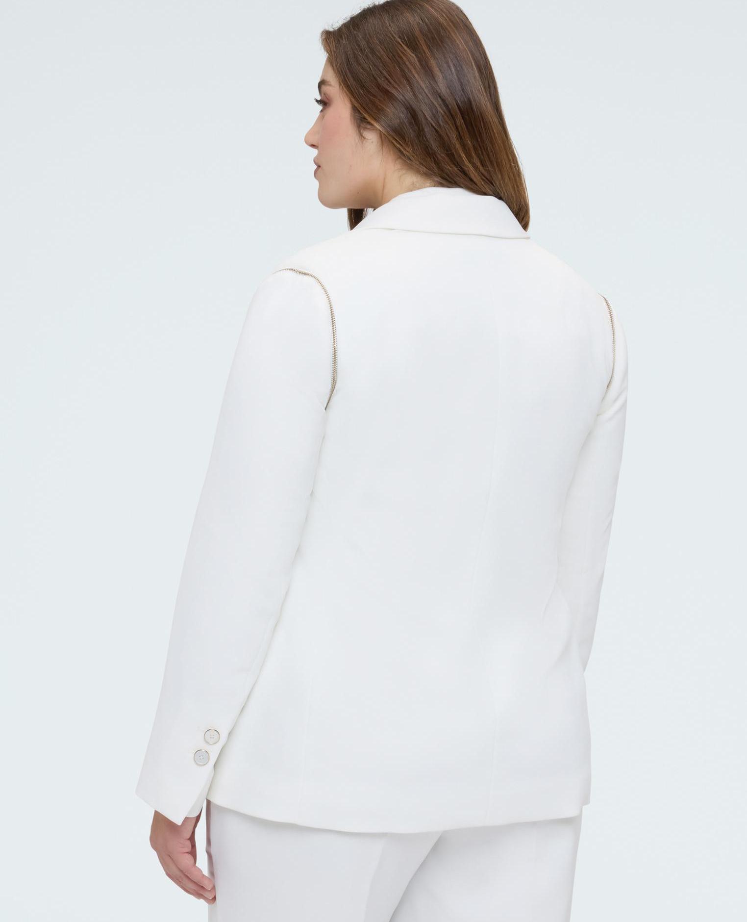 Blazer de mujer 2 en 1 con mangas desmontables - Fiorella Rubino - Blanco Blanco-2