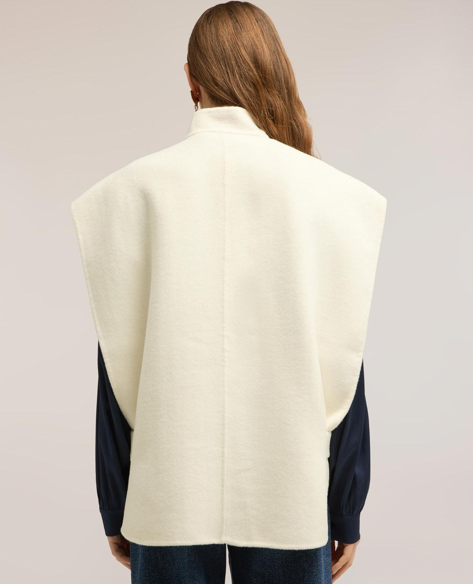 Capa de mujer sin mangas mezcla de lana ajuste oversize - Motivi - Beige Beige-2