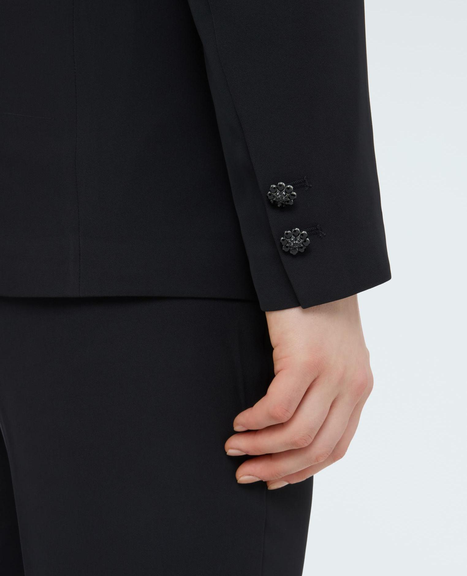 Blazer de mujer estructurado con botón y mangas largas adornadas con botones - Fiorella Rubino - Negro Negro-3