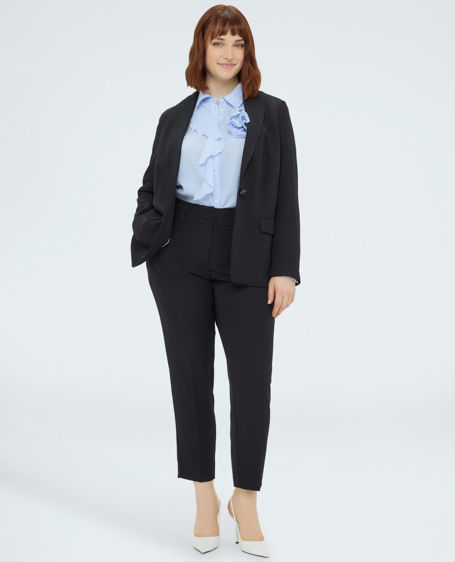 Blazer de mujer estructurado con botón y mangas largas adornadas con botones - Fiorella Rubino - Negro Negro-4