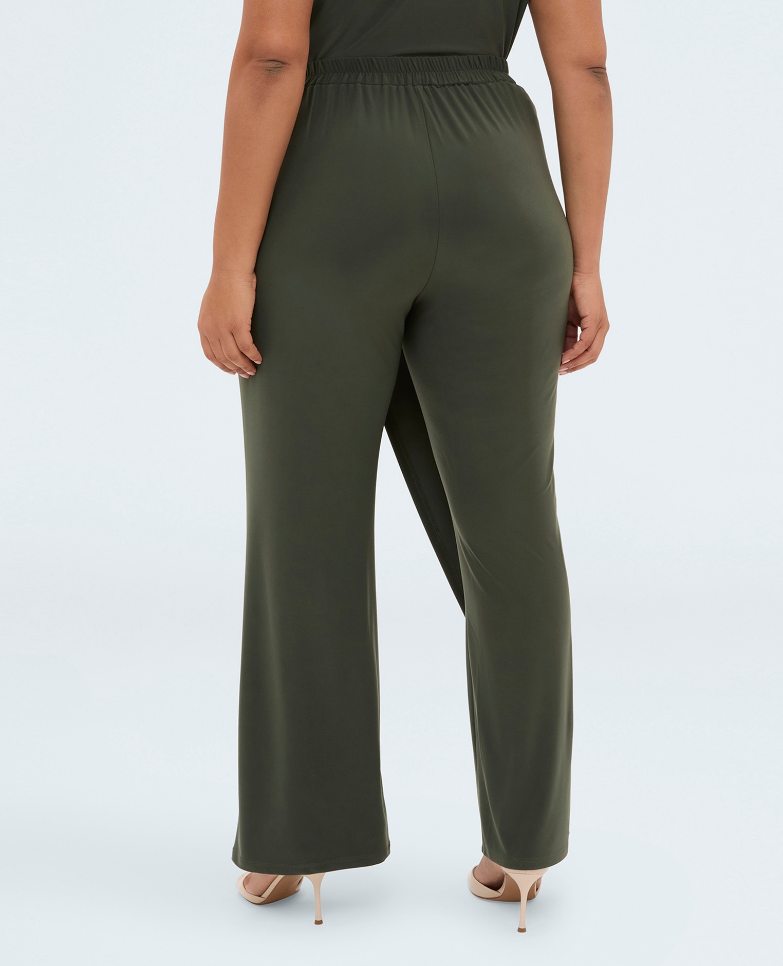 Pantalones de mujer de punto con cierre cruzado cierre con banda elástica en la cintura para el máximo confort - Fiorella Rubino - Verde Verde-2