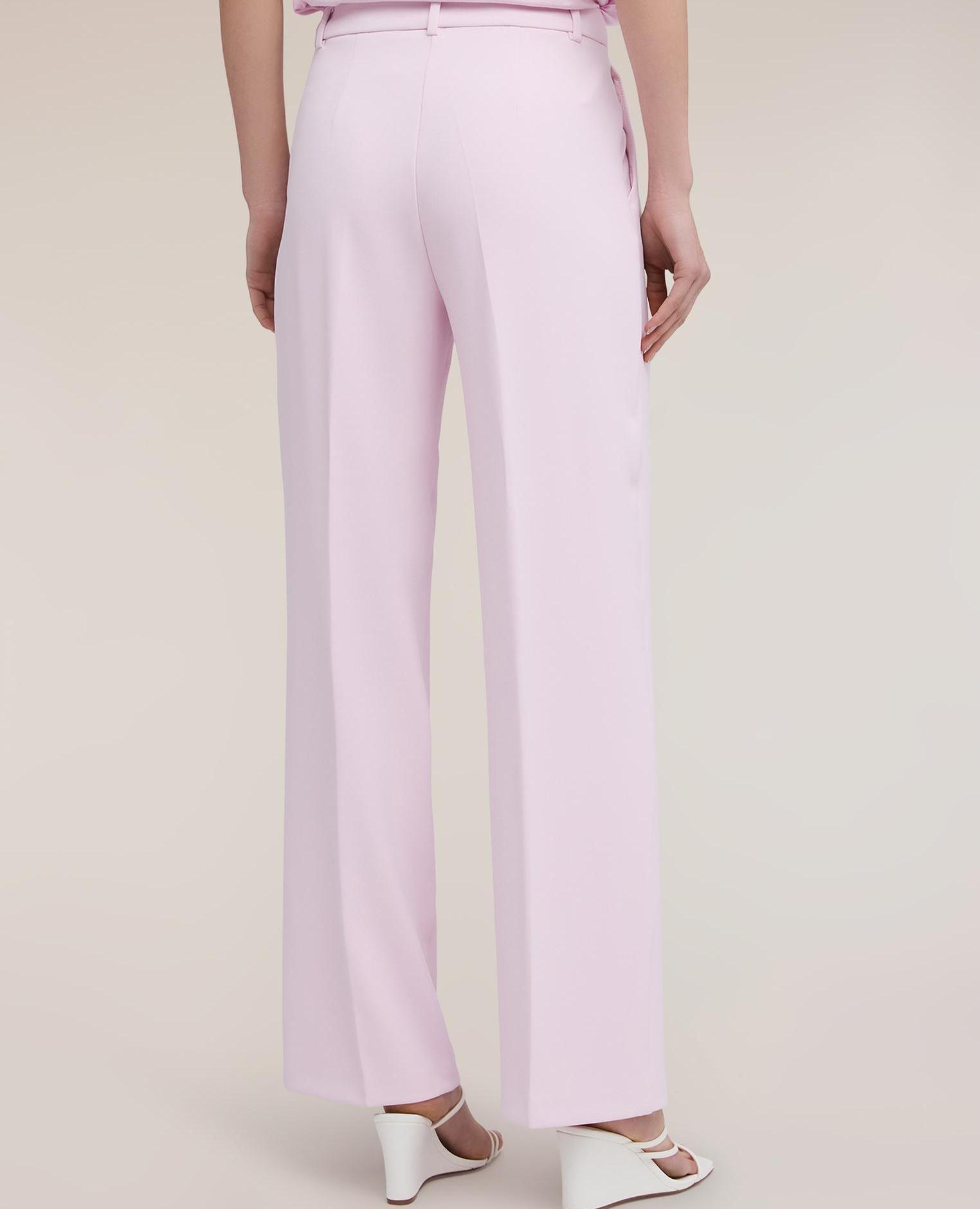 Pantalones de mujer palazzo de crepé cierre frontal sastre - Motivi - Rosa Rosa-2