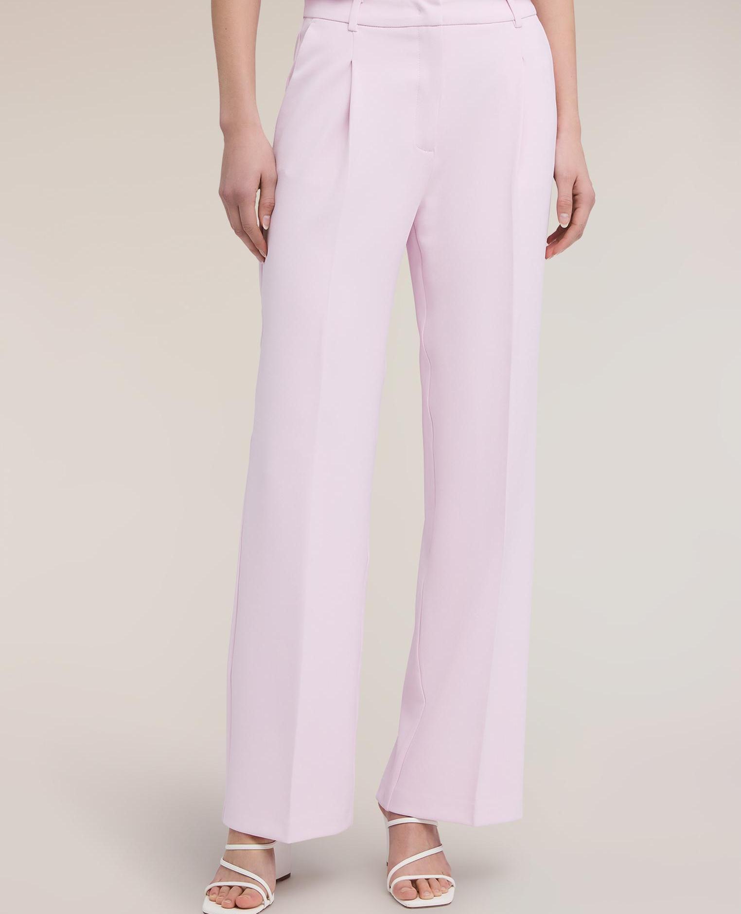 Pantalones de mujer palazzo de crepé cierre frontal sastre - Motivi - Rosa Rosa-3
