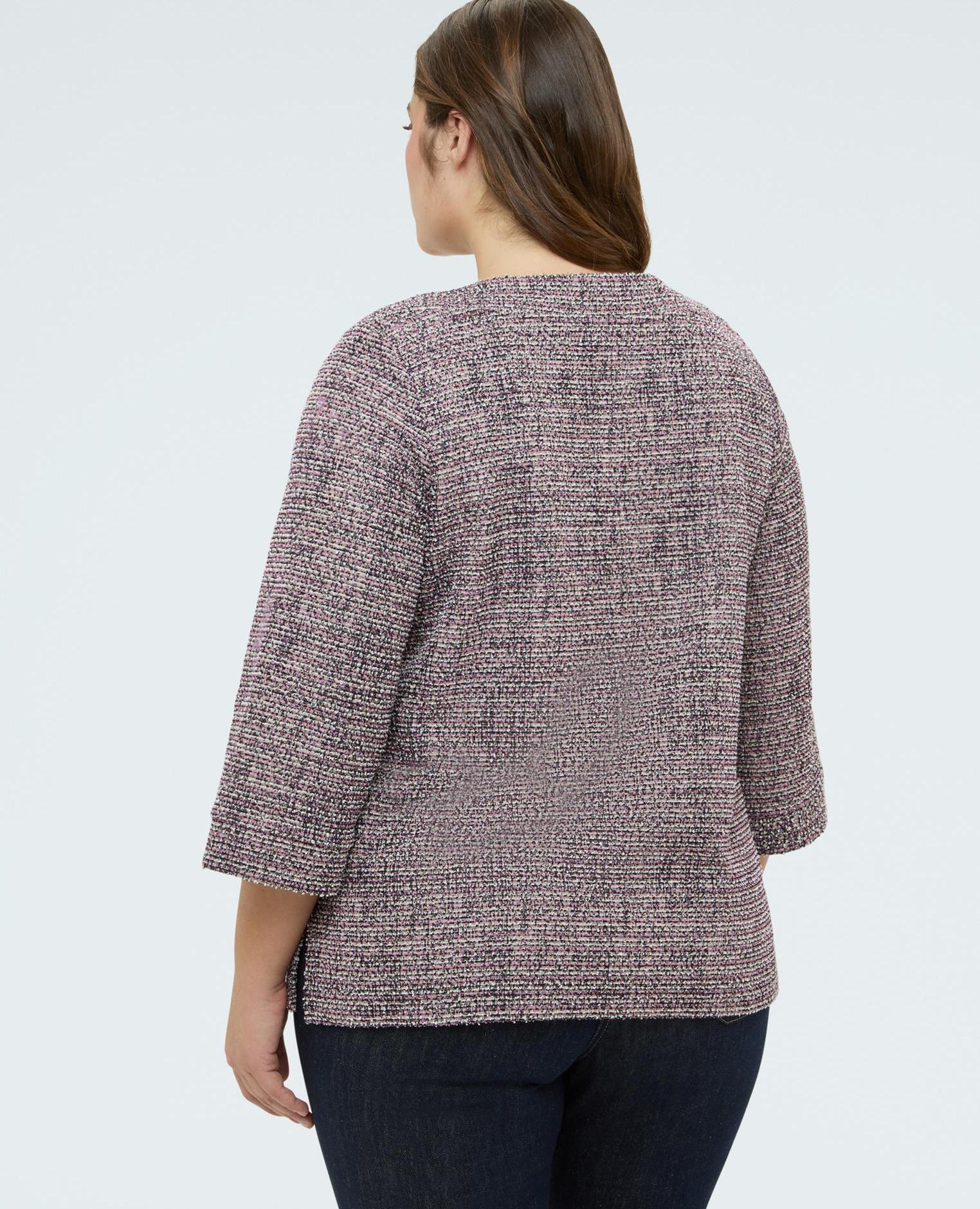 Sudadera de mujer con cuello amplio escote amplio mangas ranglan de tres cuartos - Fiorella Rubino - Rosa Rosa-2