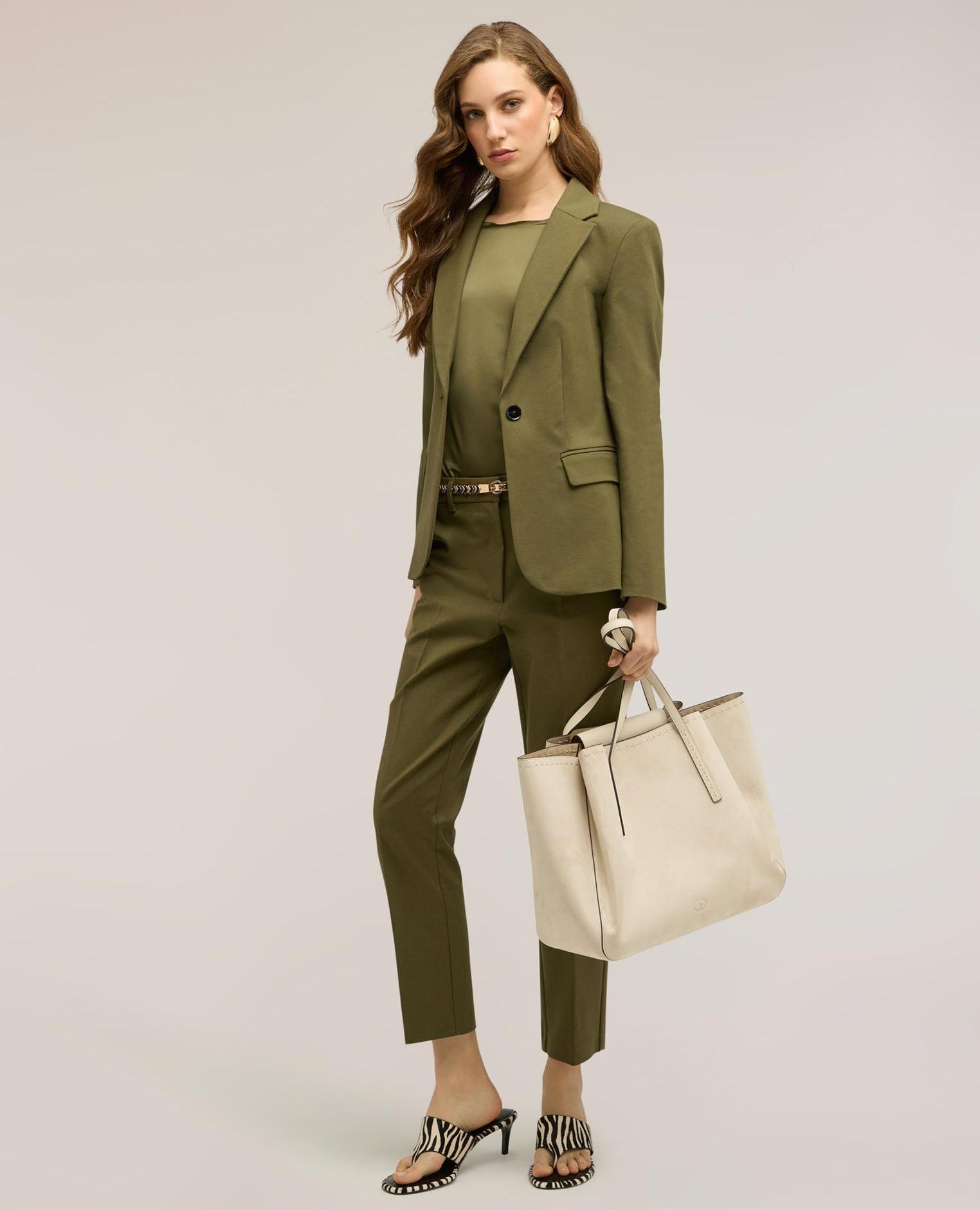 Motivi - Blazer de mujer de un botón en algodón con cierre de botones completamente forrado.