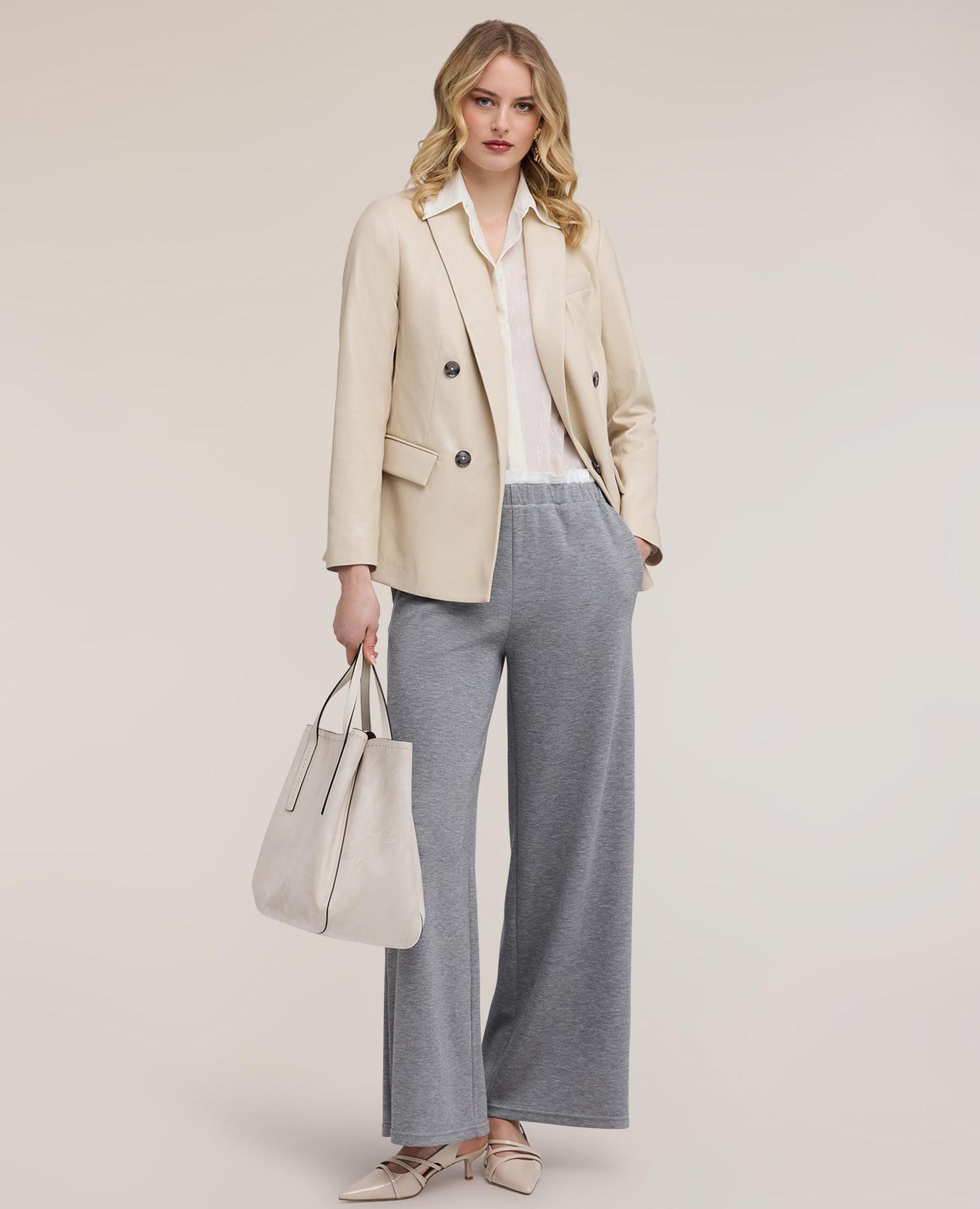 Motivi - Pantalones de mujer palazzo en scuba ajuste jogger.