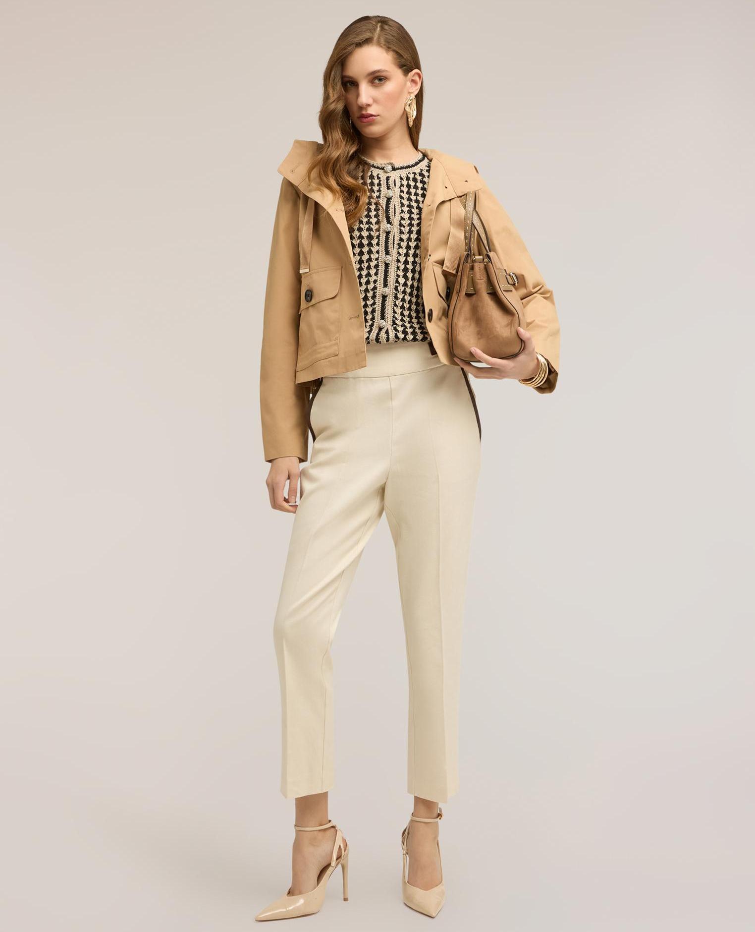 Motivi - Parka de mujer corto de mezcla de algodón con capucha ajuste regular.