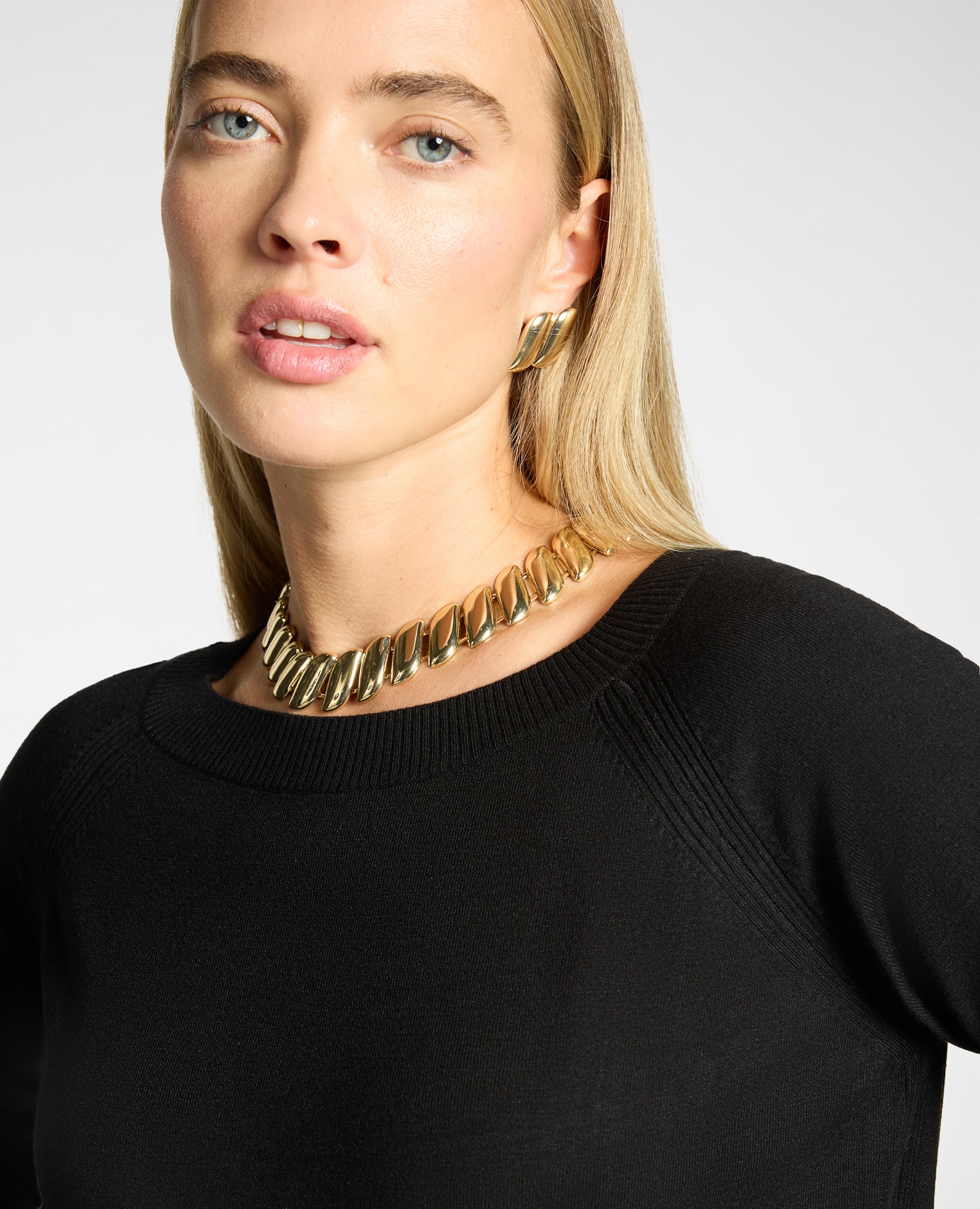 Jersey de mujer de cuello redondo en viscosa ajuste regular y longitud media - Elena Miró - Negro Negro-4