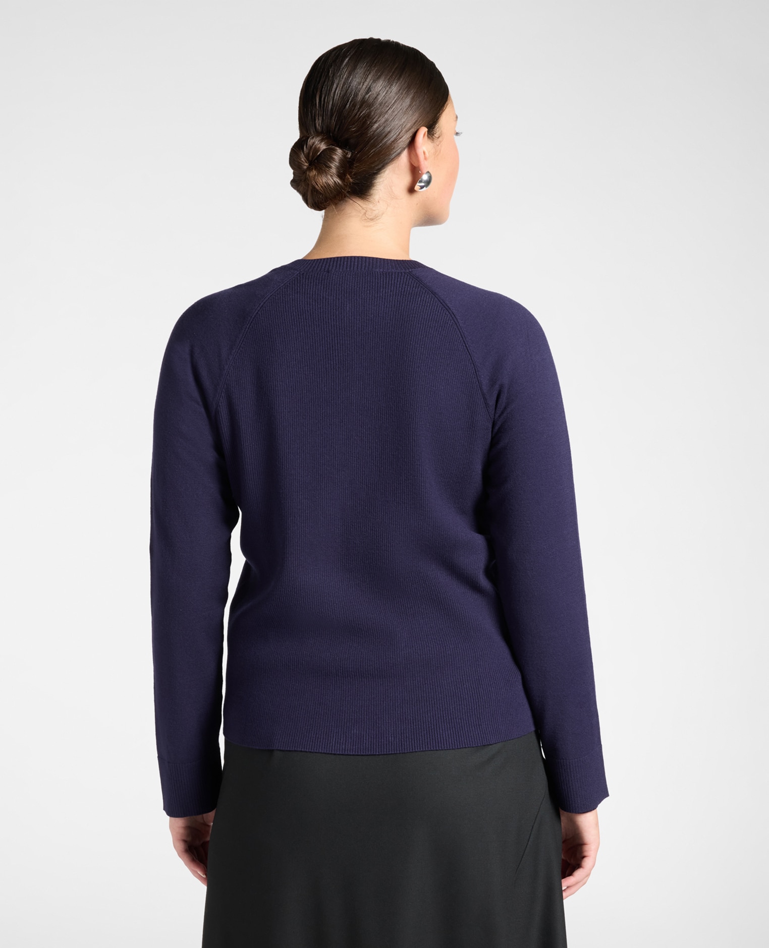 Chaqueta de mujer de punto en viscosa con bolsillos modelo regular con cierre de botones en el frente - Elena Miró - Azul Azul-2