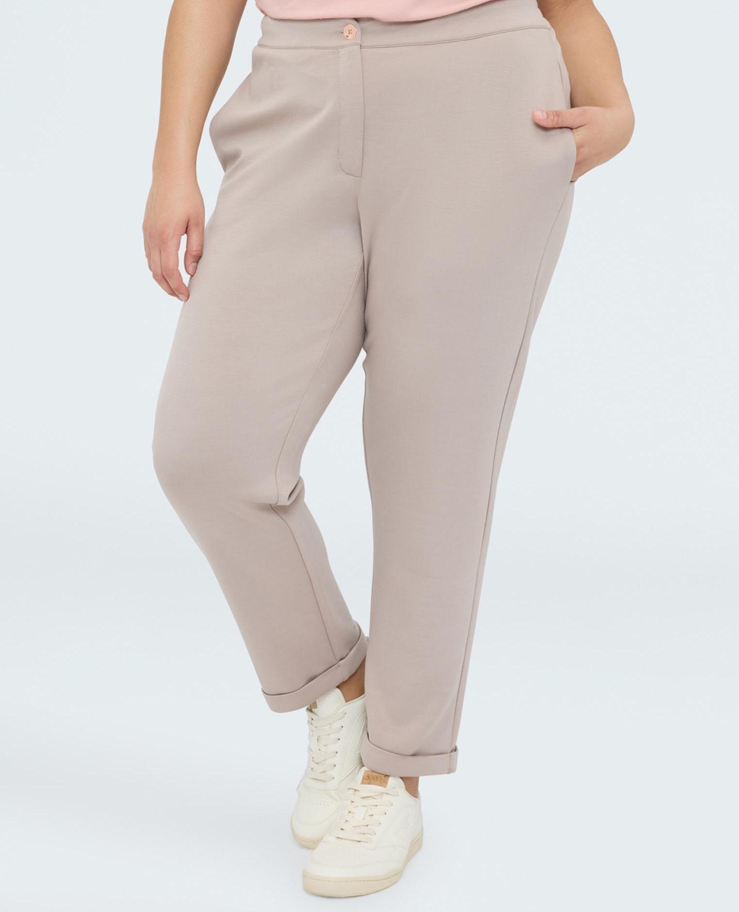 Fiorella Rubino - Pantalones de mujer carrot fit en tejido stretch.