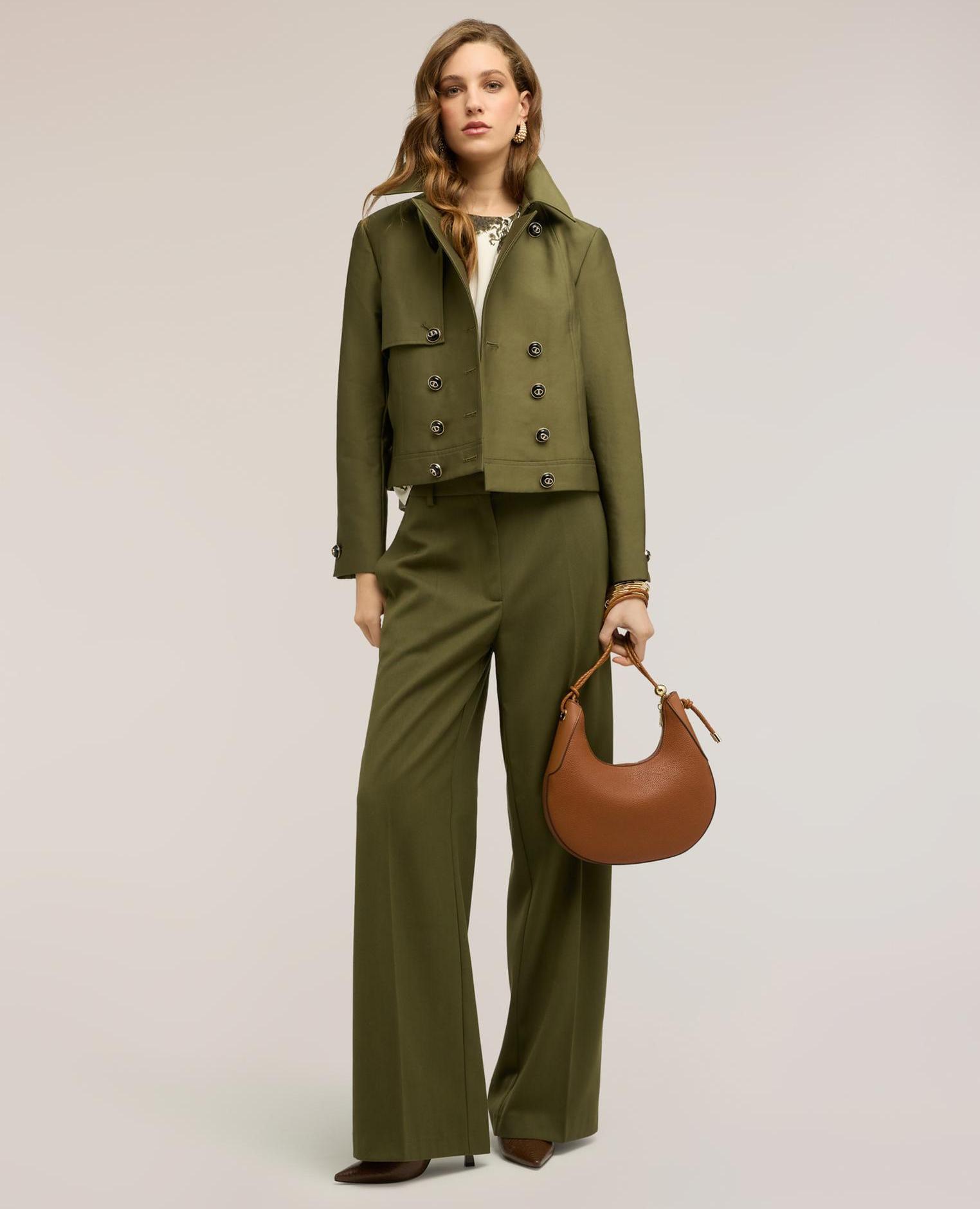 Motivi - Pantalones de mujer palazzo de poliviscosa talle alto.