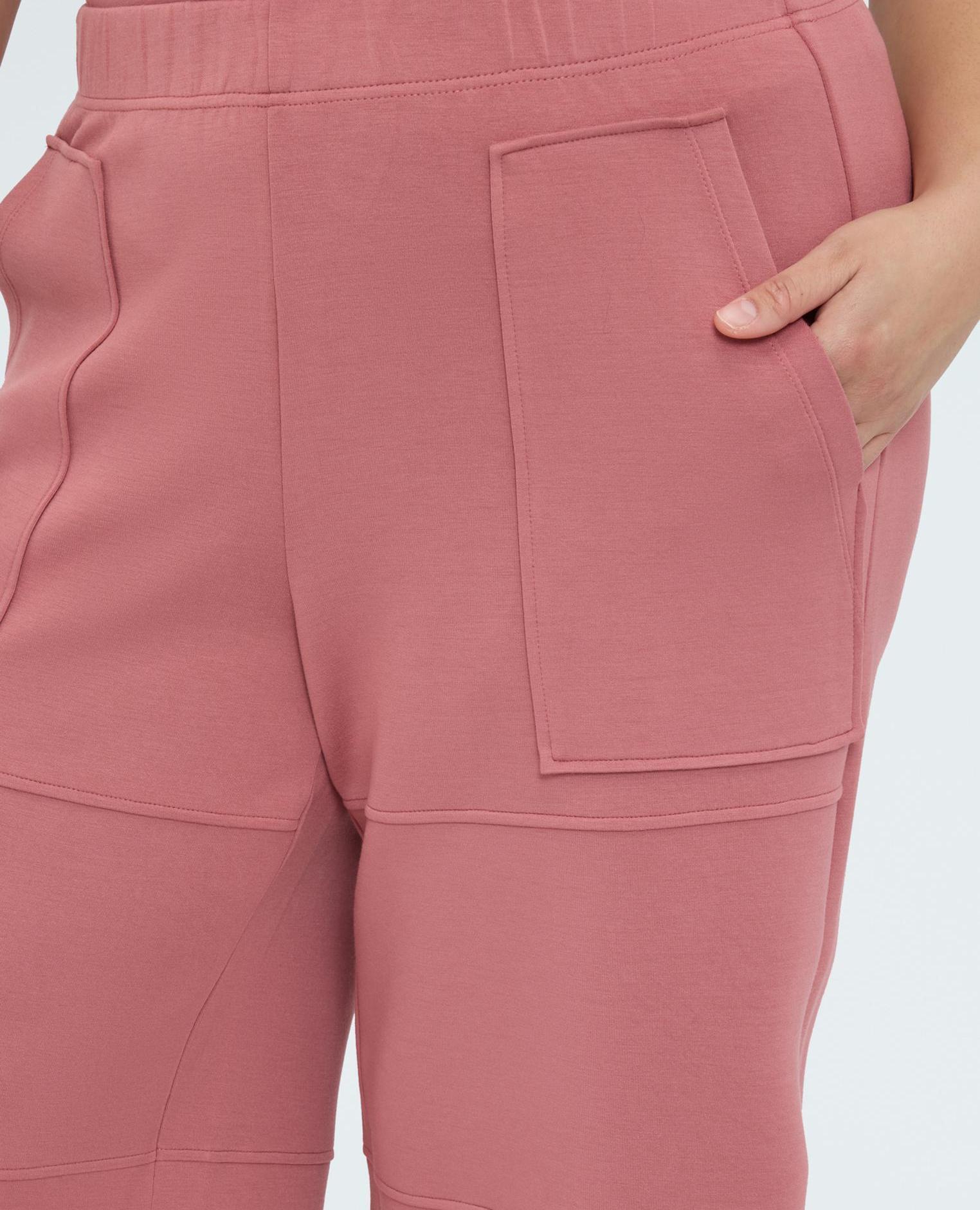 Pantalones de mujer cropped cintura elástica - Fiorella Rubino - Rosa Rosa-3