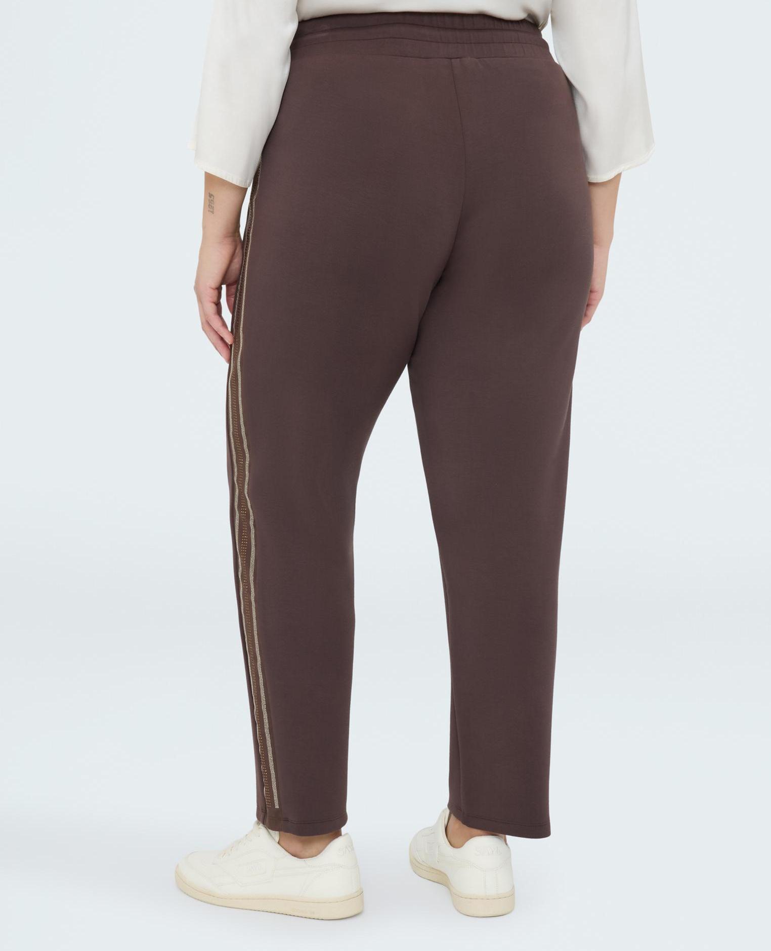 Fiorella Rubino - Joggers de mujer con banda hotfix decorativas.