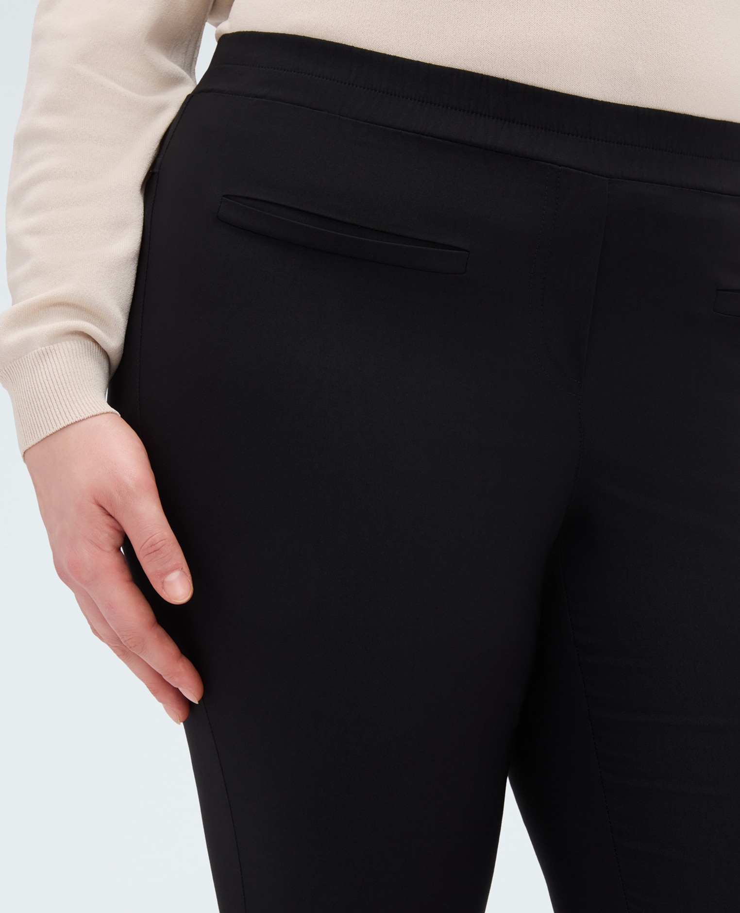 Pantalones de mujer jeggings con cintura elástica ajuste y diseño para el máximo confort - Fiorella Rubino - Negro Negro-4