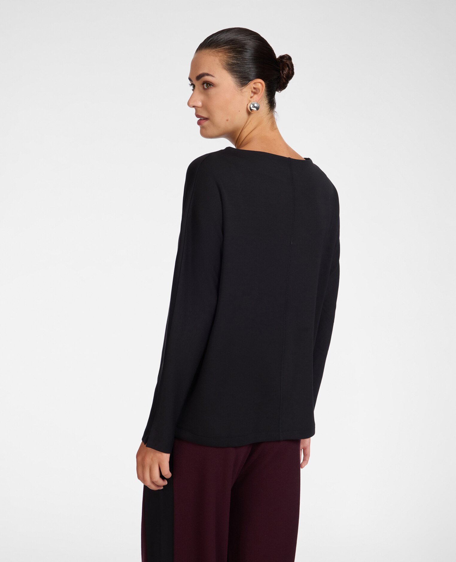 Sudadera de mujer mezcla modal ajuste regular - Elena Miró - Negro Negro-2