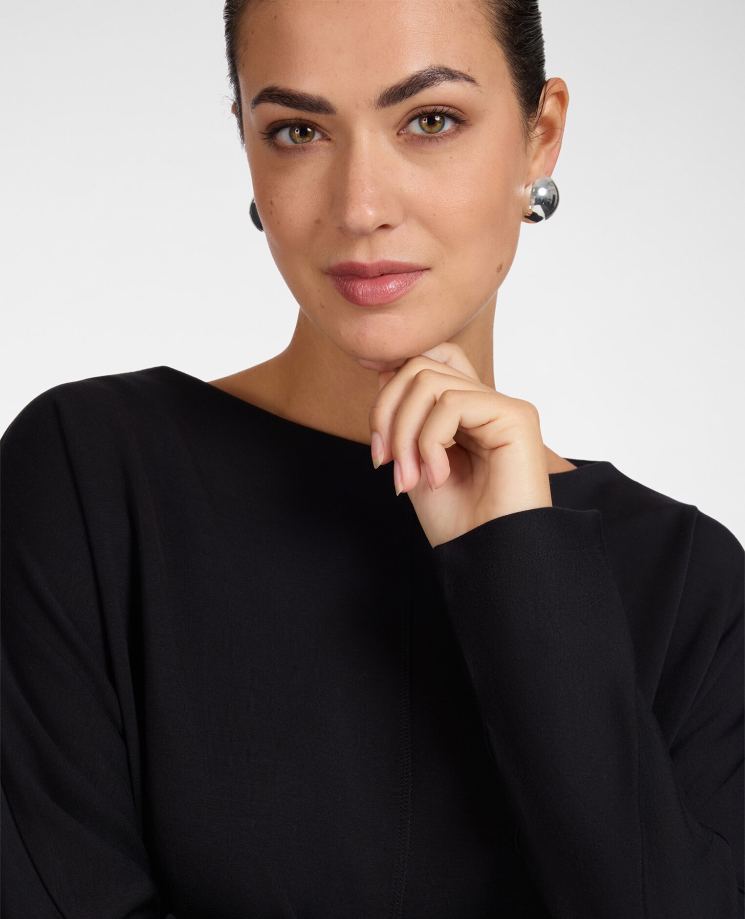Sudadera de mujer mezcla modal ajuste regular - Elena Miró - Negro Negro-4
