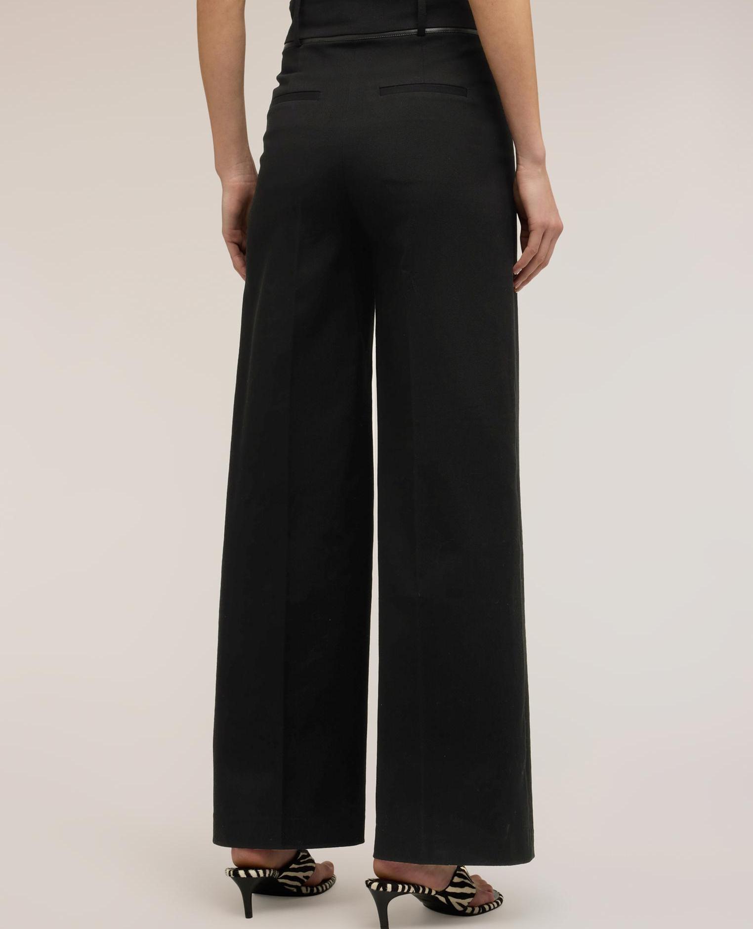 Pantalones de mujer palazzo con cintura alta talle alto - Motivi - Negro Negro-2