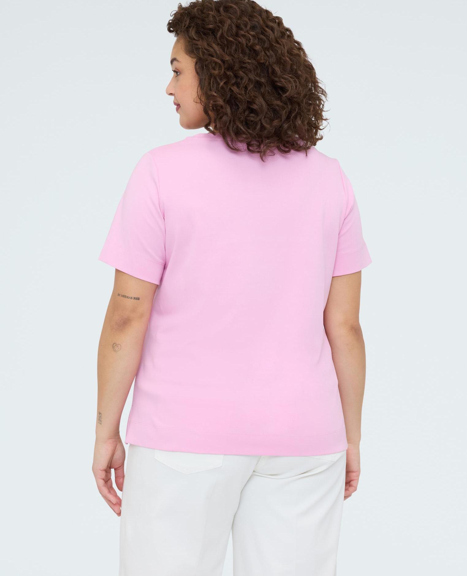 Camiseta de mujer de algodón mood college - Fiorella Rubino - Rosa Rosa-2