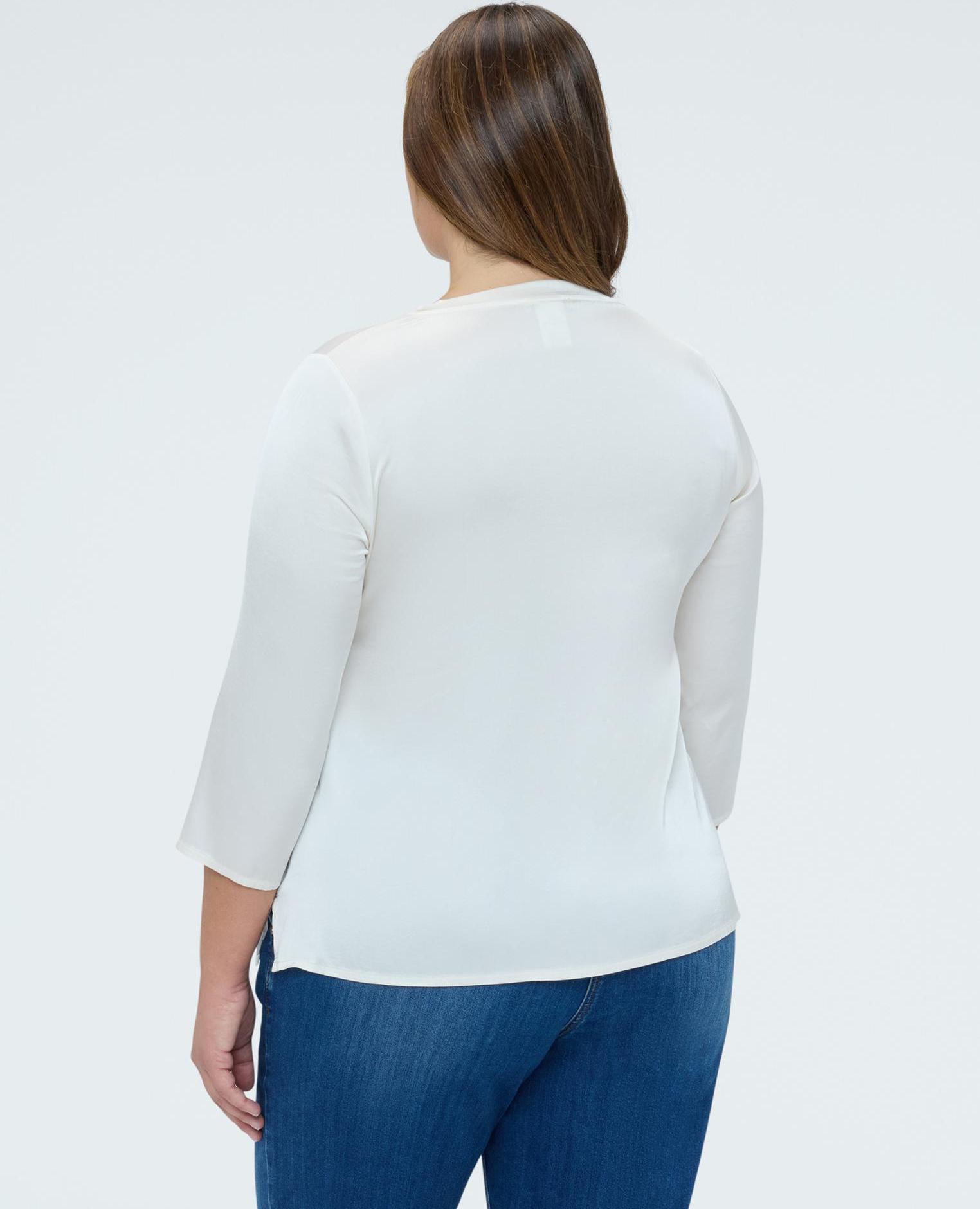 Blusa de mujer de raso positive feeling - Fiorella Rubino - Blanco Blanco-2