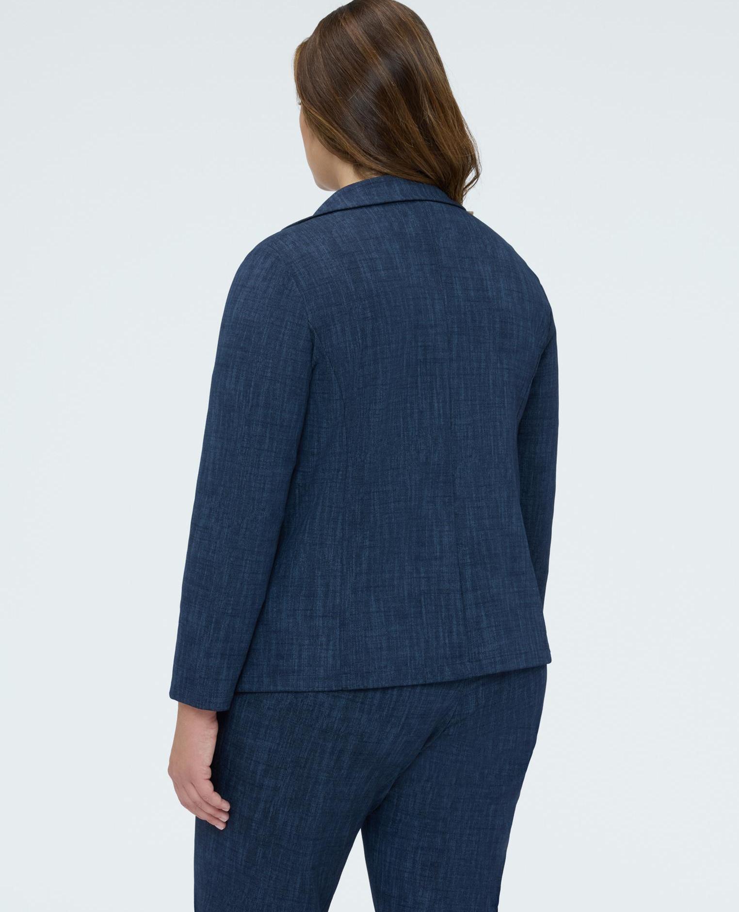 Blazer de mujer en punto milano diseño cómodo - Fiorella Rubino - Azul Azul-2