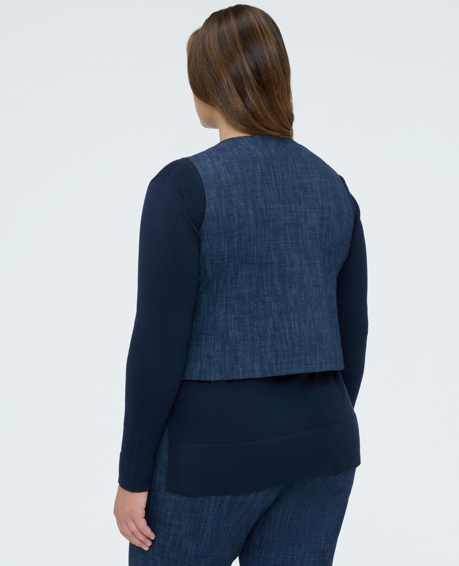 Chaleco de mujer en punto milano con botones - Fiorella Rubino - Azul Azul-2
