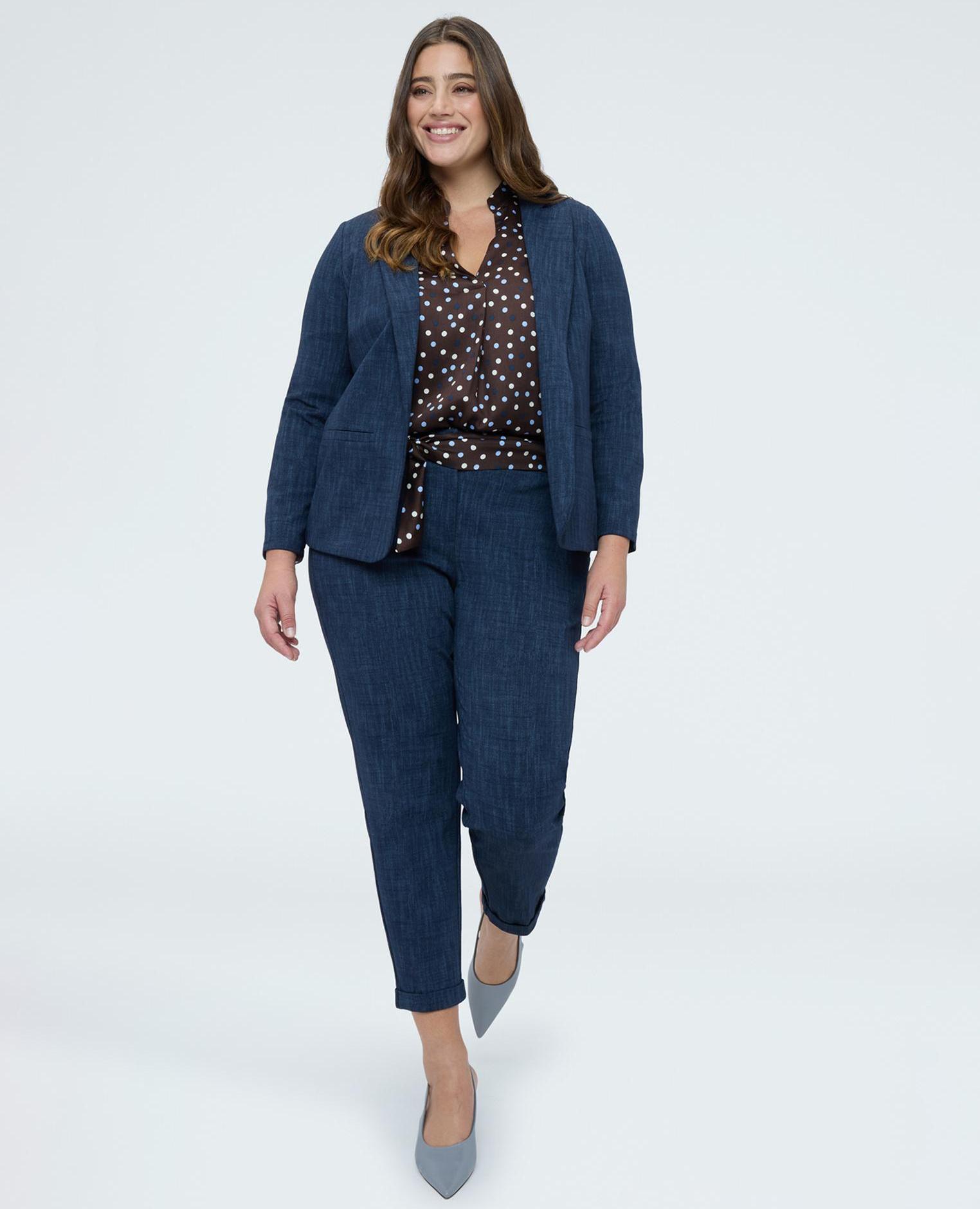 Fiorella Rubino - Pantalones de mujer carrot fit en punto milano.
