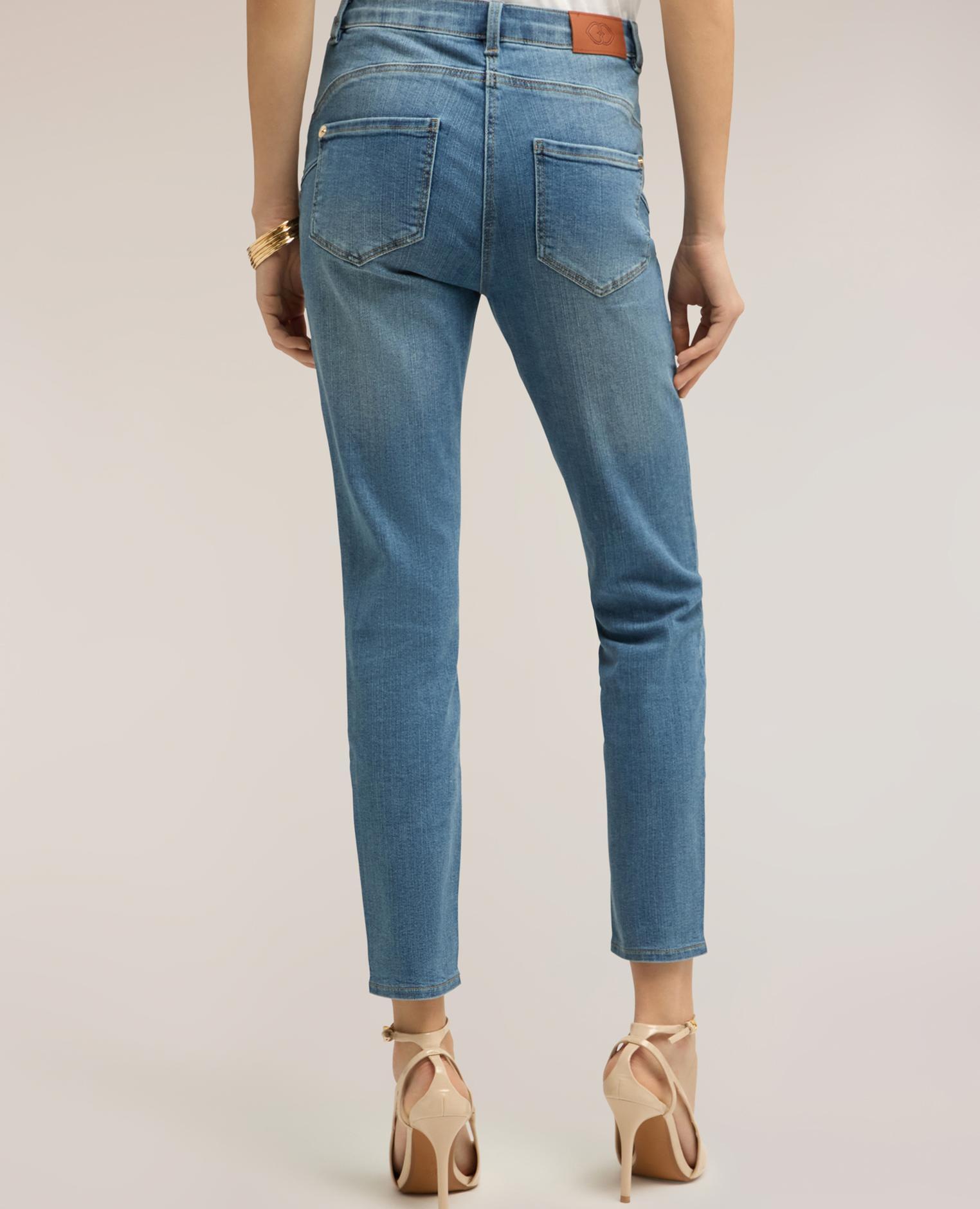 Vaqueros de mujer ajustados push-up gisele lavado medium blue - Motivi - Azul claro Azul claro-2