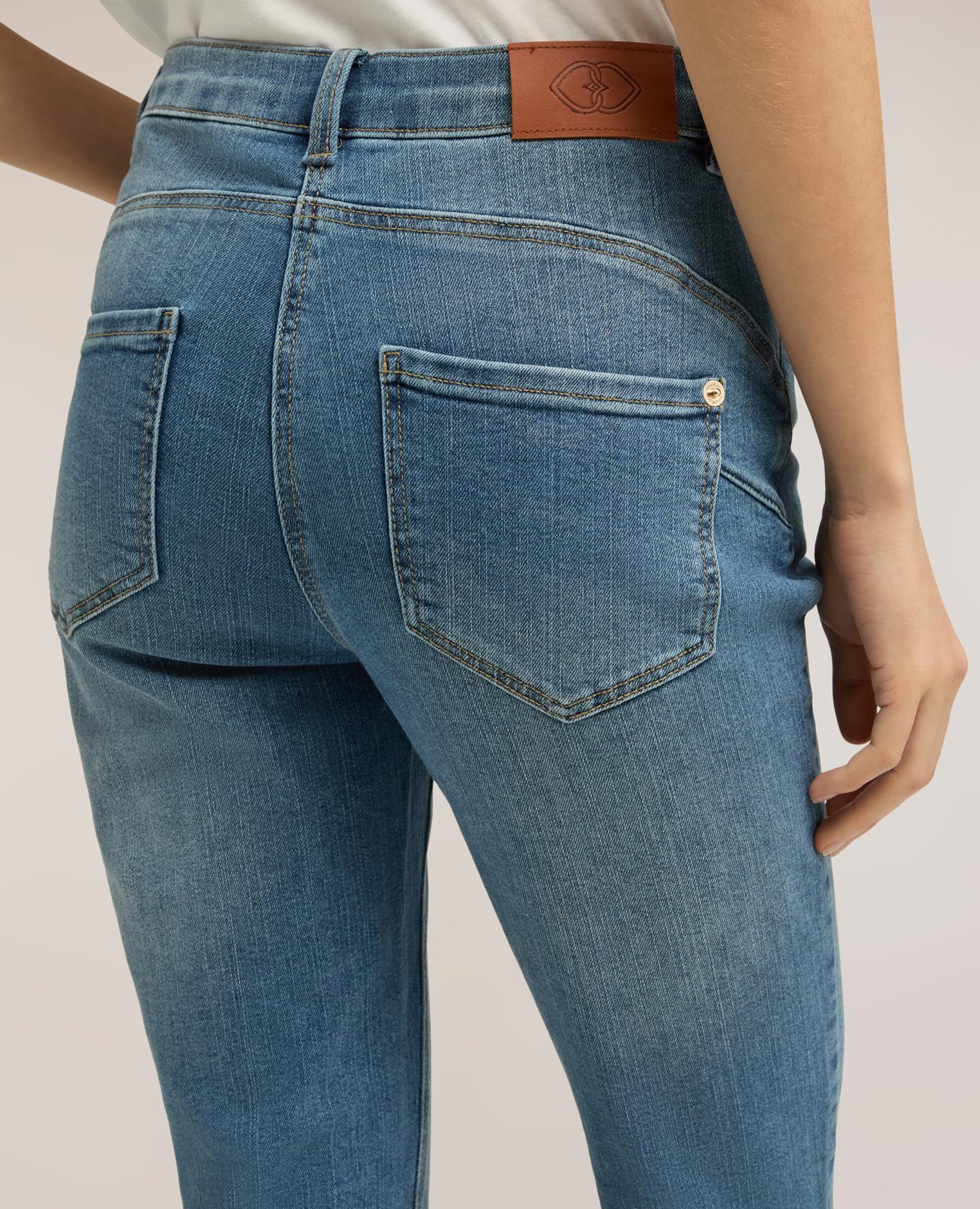 Vaqueros de mujer ajustados push-up gisele lavado medium blue - Motivi - Azul claro Azul claro-4