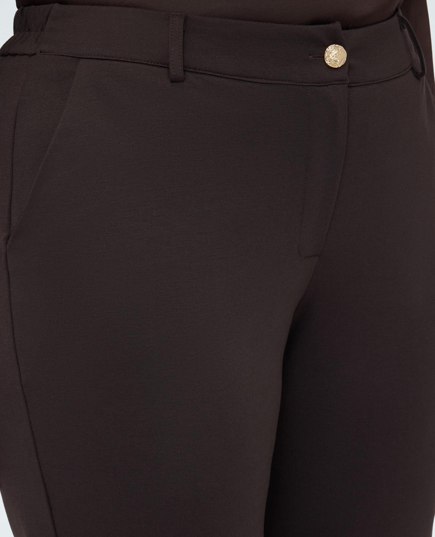 Pantalones de mujer carrot fit en punto milano - Fiorella Rubino - Marrón Marrón-3