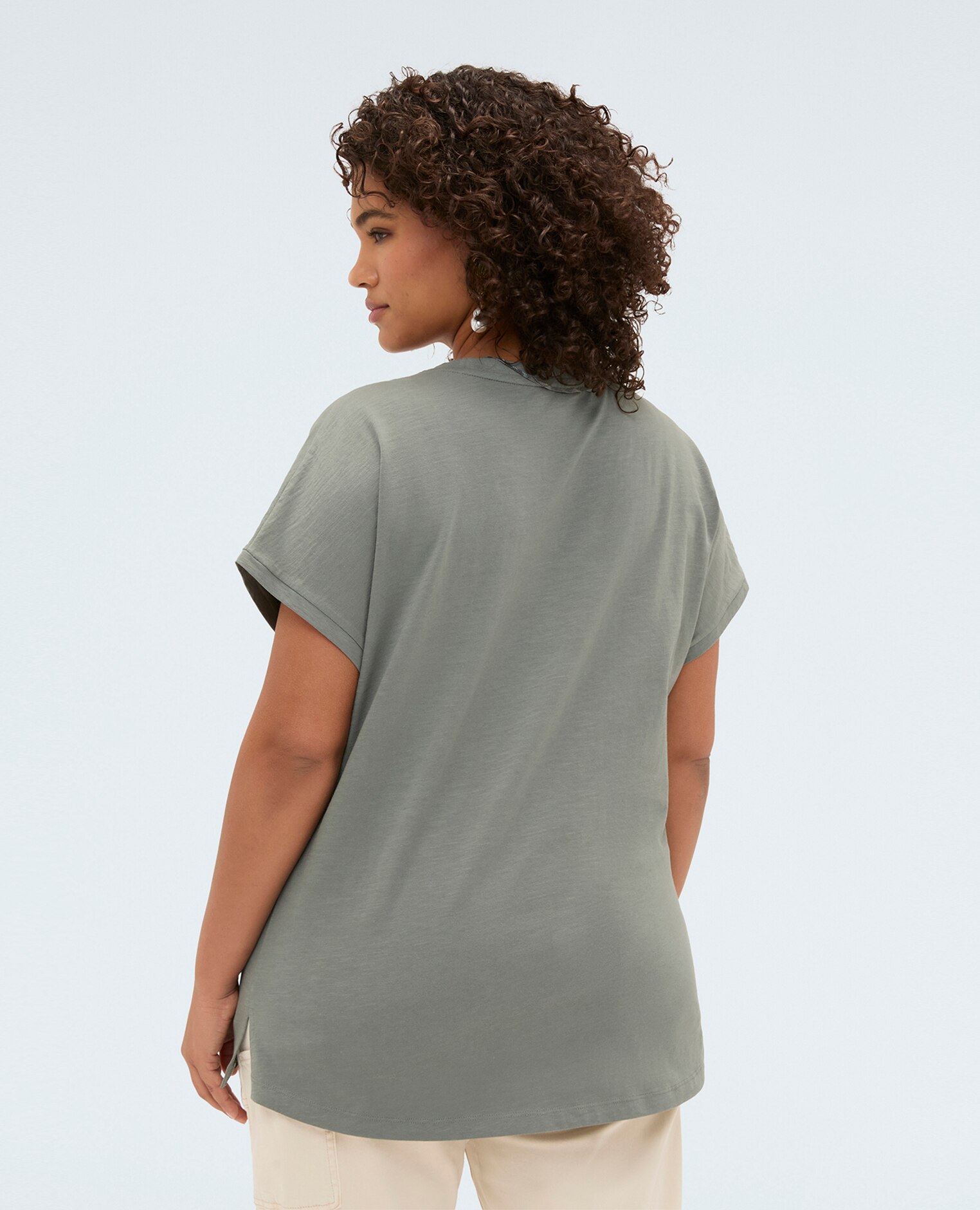 Camiseta de mujer de algodón con aplicación floral aplicaciones decorativas con motivo floral - Fiorella Rubino - Verde Verde-2