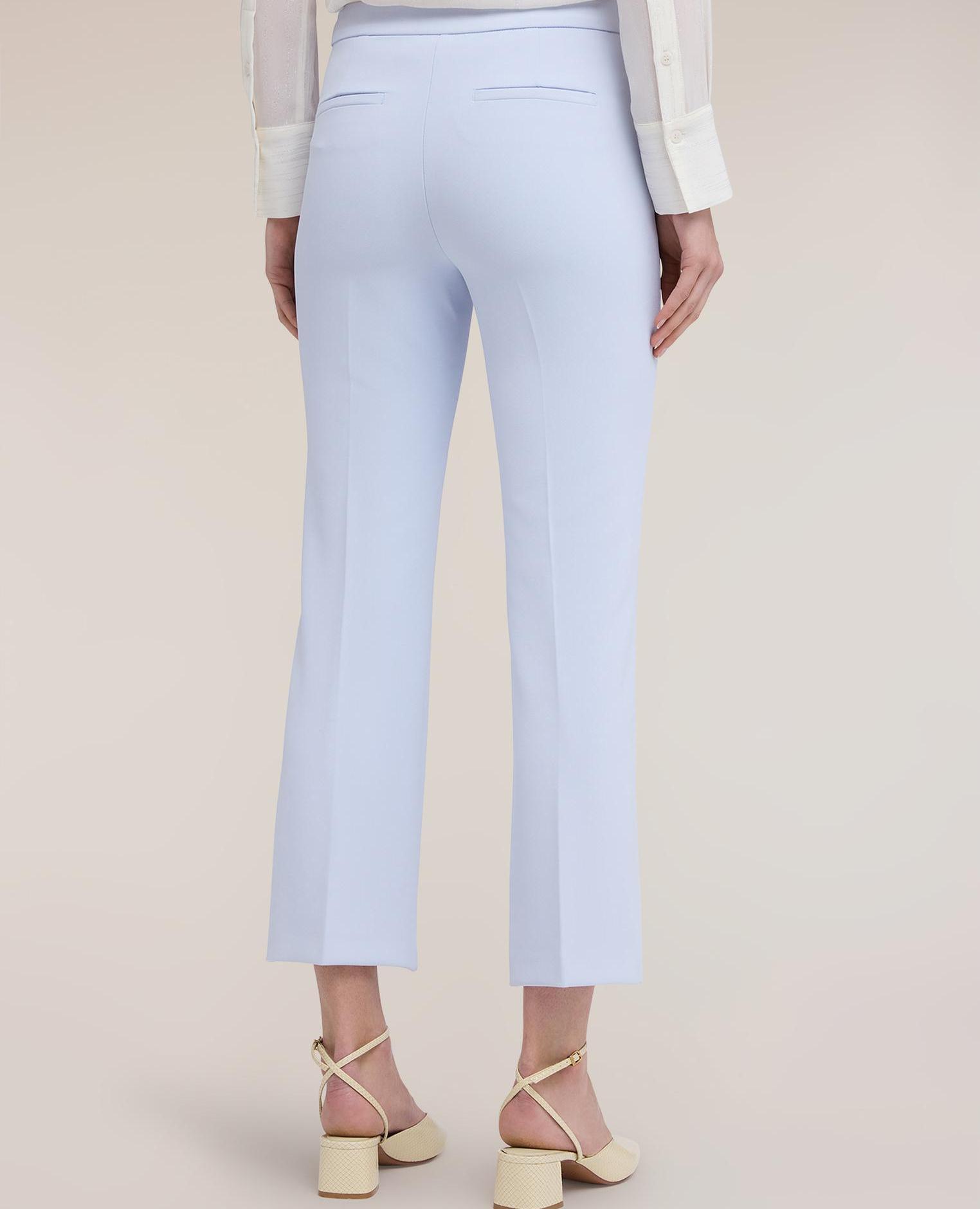 Pantalones de mujer rectos en cady crêpe cierre frontal sastre - Motivi - Azul claro Azul claro-2