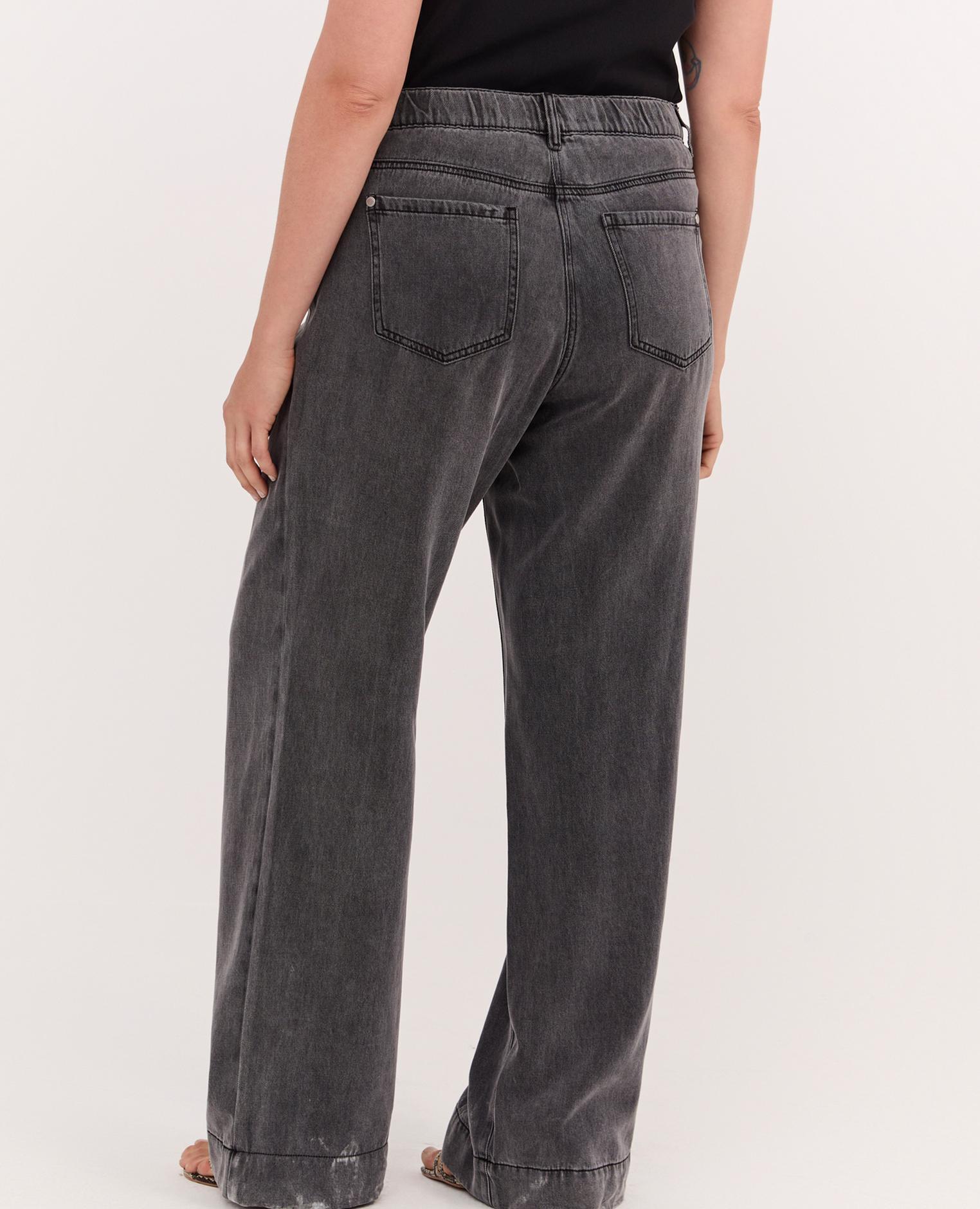 Vaqueros de mujer regular gris lavado lavado grey washed - Fiorella Rubino - Gris Gris-2