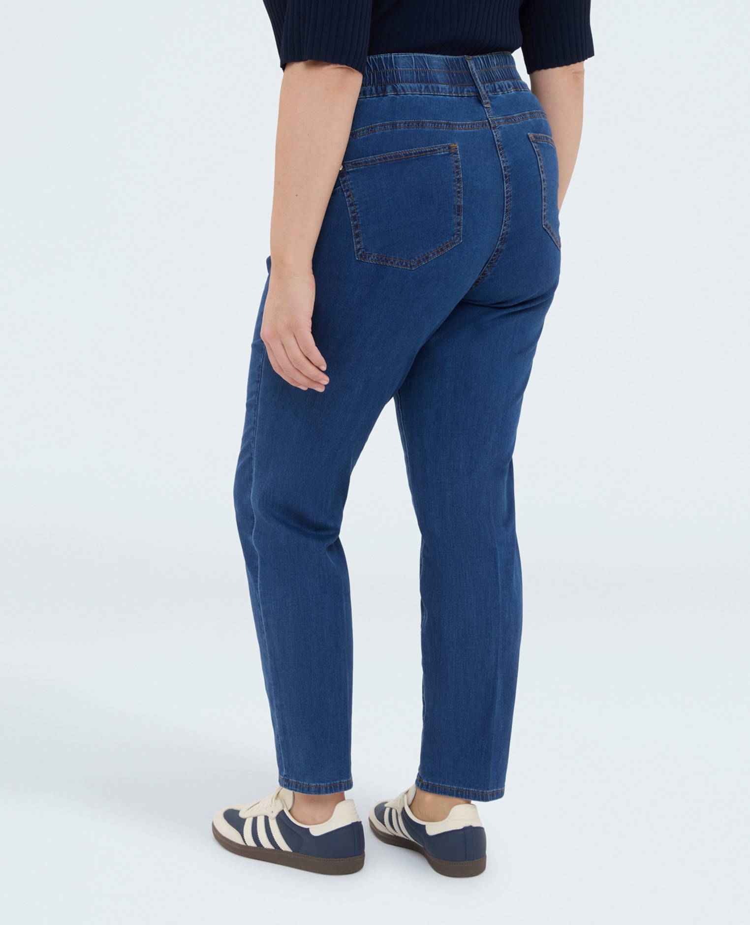 Vaqueros de mujer skinny lavado azul cierre con botones y cremallera - Fiorella Rubino - Azul Azul-2