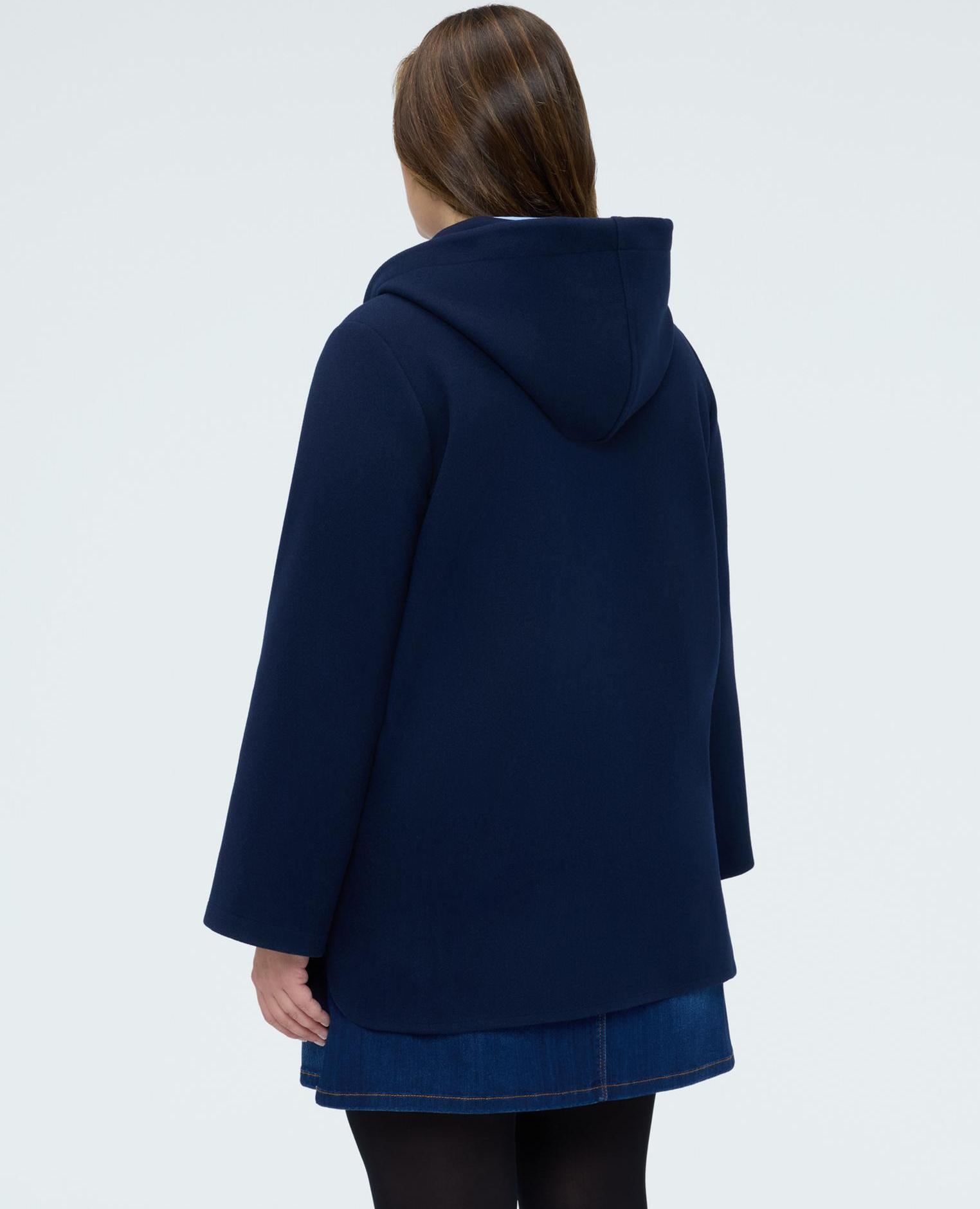 Chaqueta de mujer de paño con capucha mangas largas - Fiorella Rubino - Azul Azul-2