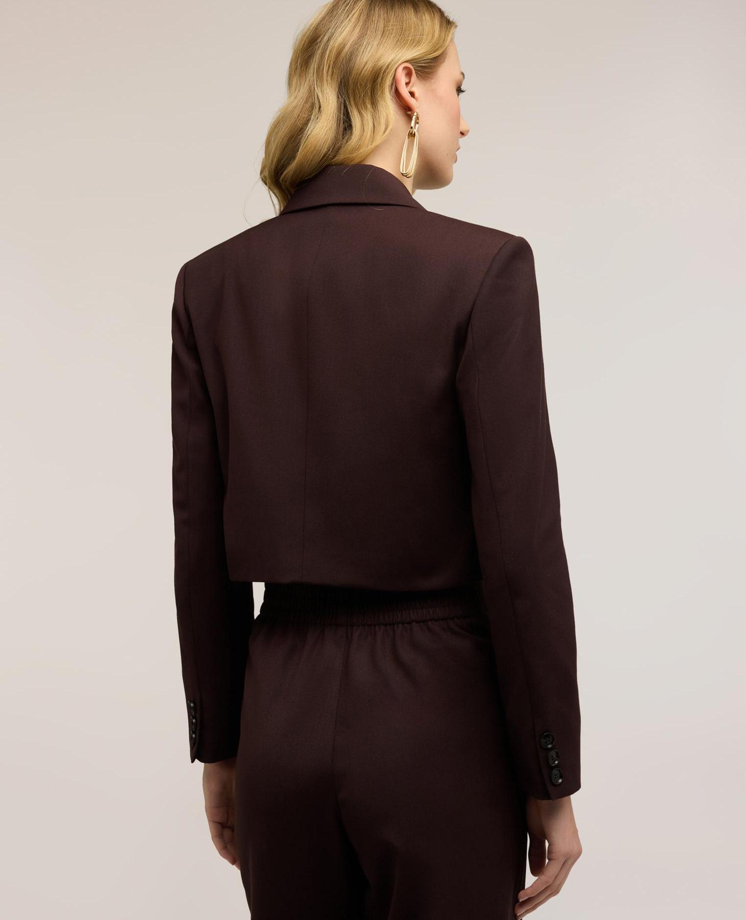 Chaqueta de mujer spencer de doble botonadura modelo con ajuste boxy - Motivi - Marrón Marrón-2