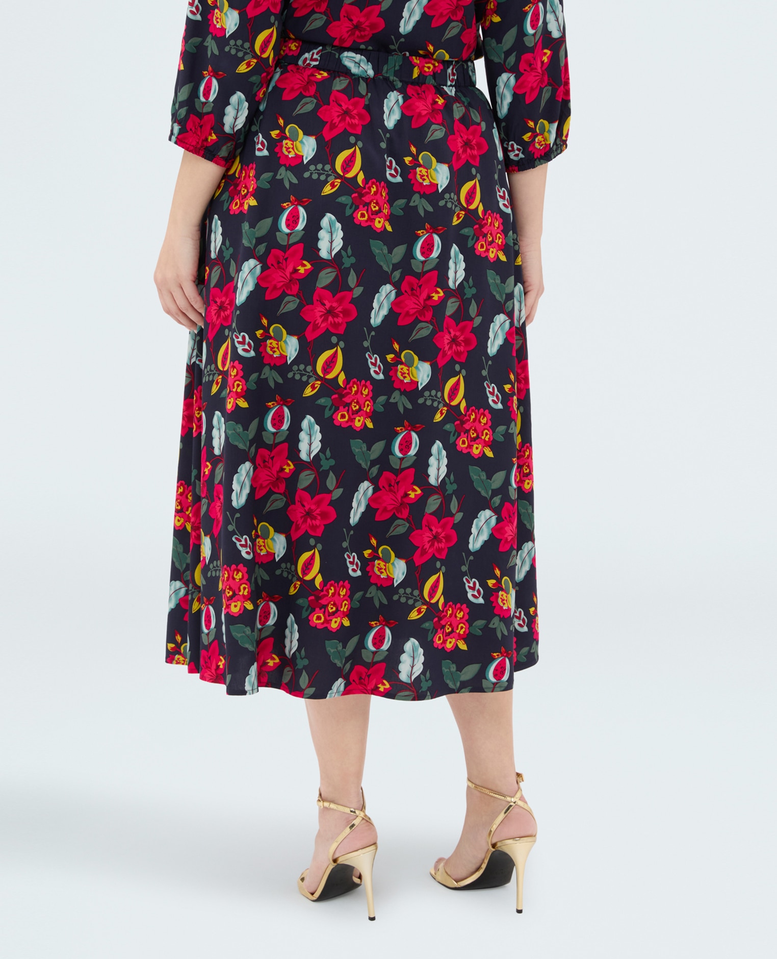 Falda larga con estampado floral estampado floral all over - Fiorella Rubino - Azul Azul-2
