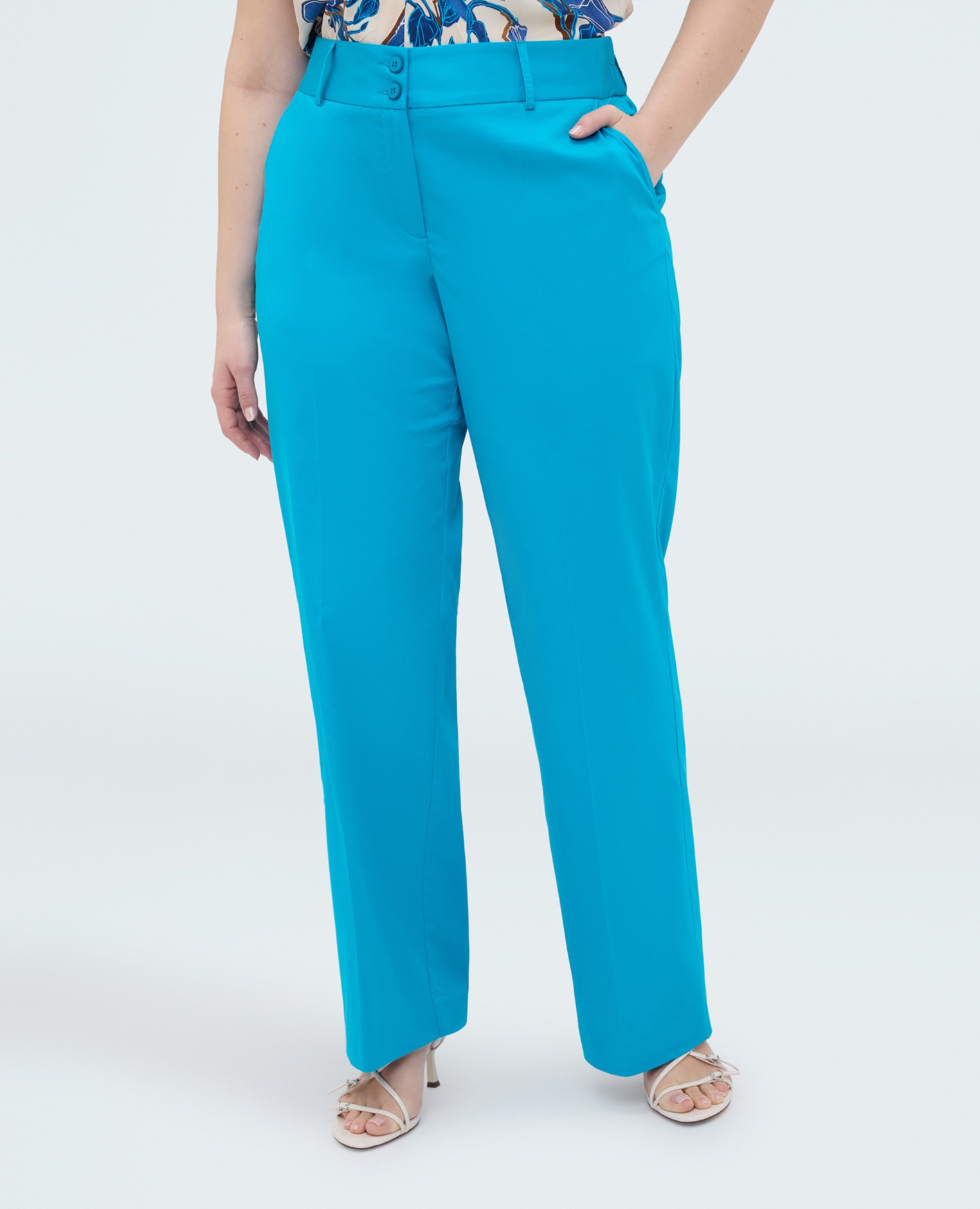 Fiorella Rubino - Pantalones de mujer regular de mezcla de algodón confeccionados en tejido elástico.